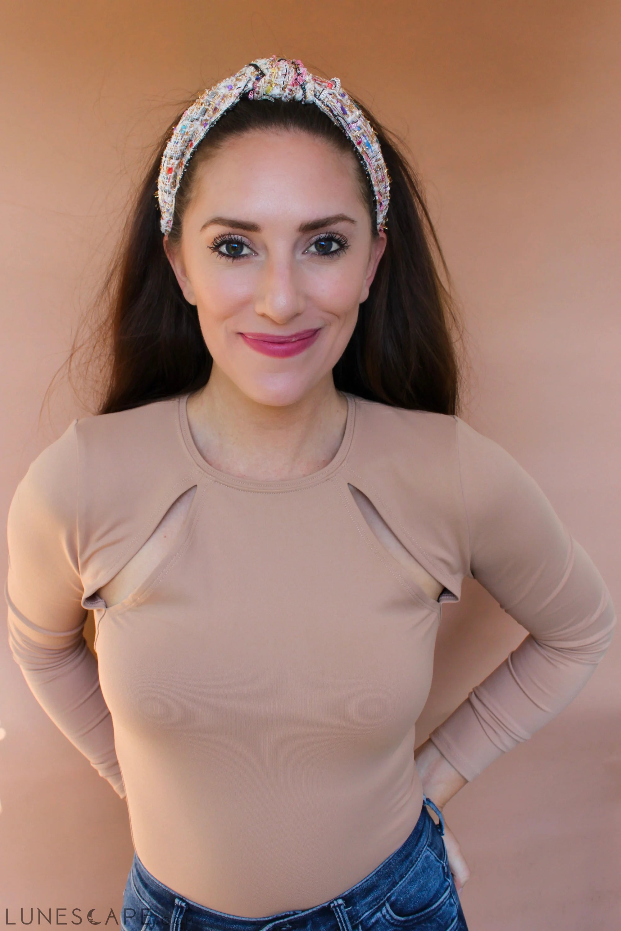Knotted Headband | Pink Tweed LUNESCAPE