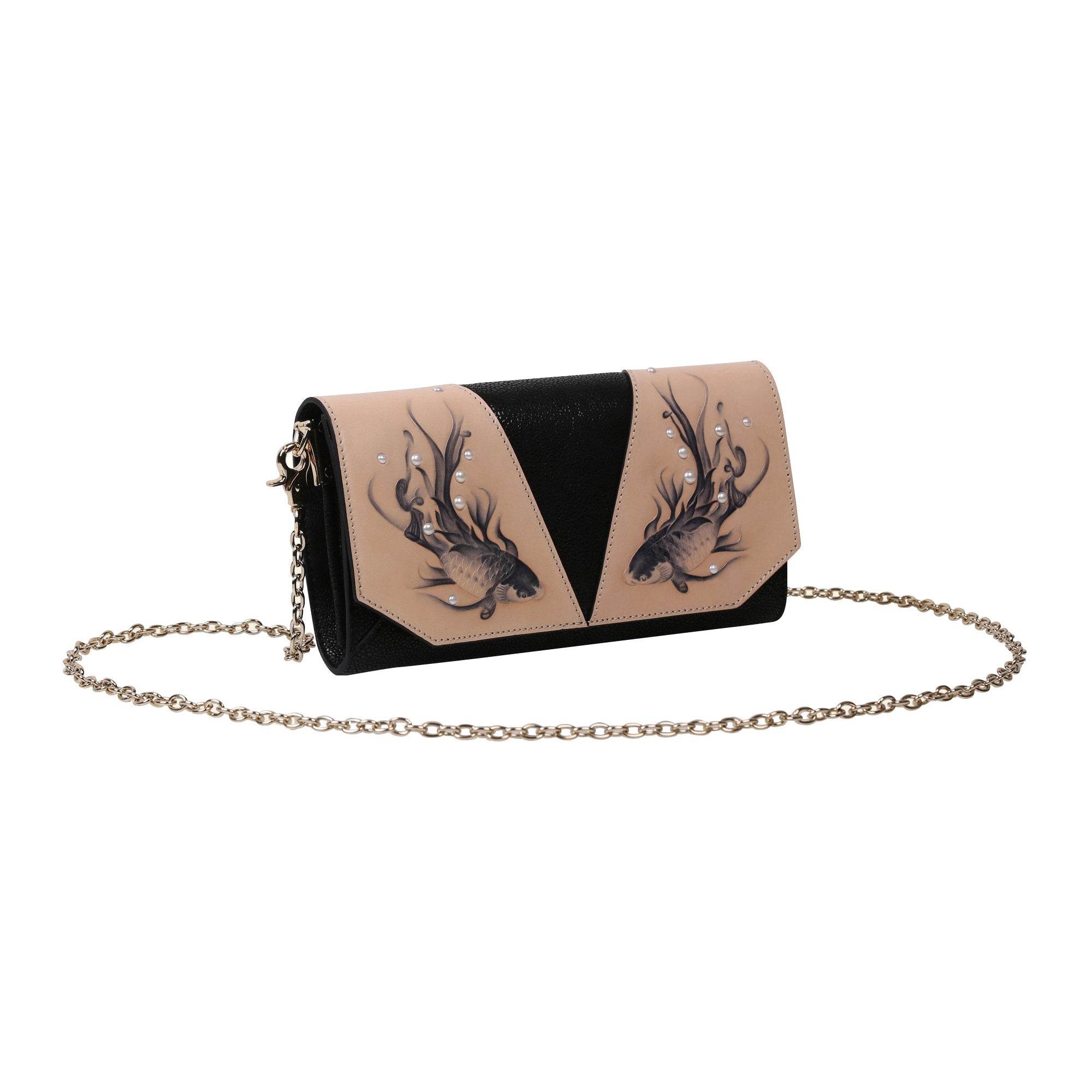 Koi Black Crossbody Clutch LUNESCAPE