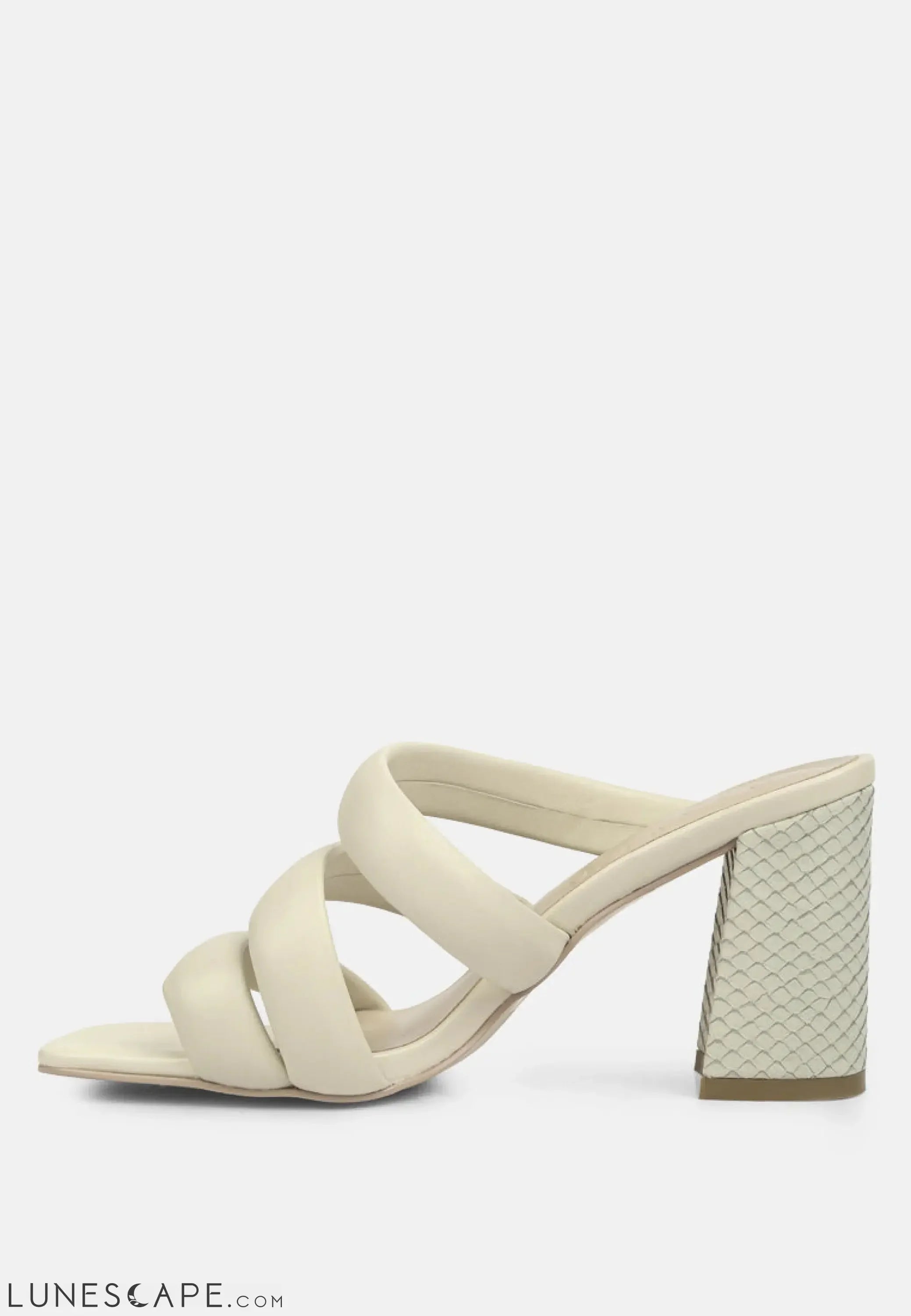 Kywe Textured Heel Chunky Strap Sandals LUNESCAPE