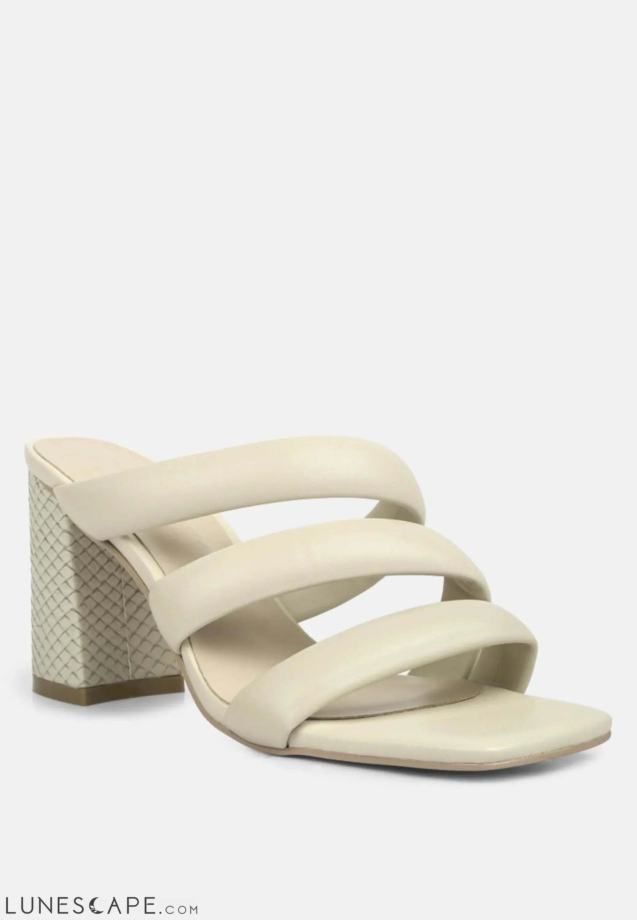 Kywe Textured Heel Chunky Strap Sandals LUNESCAPE