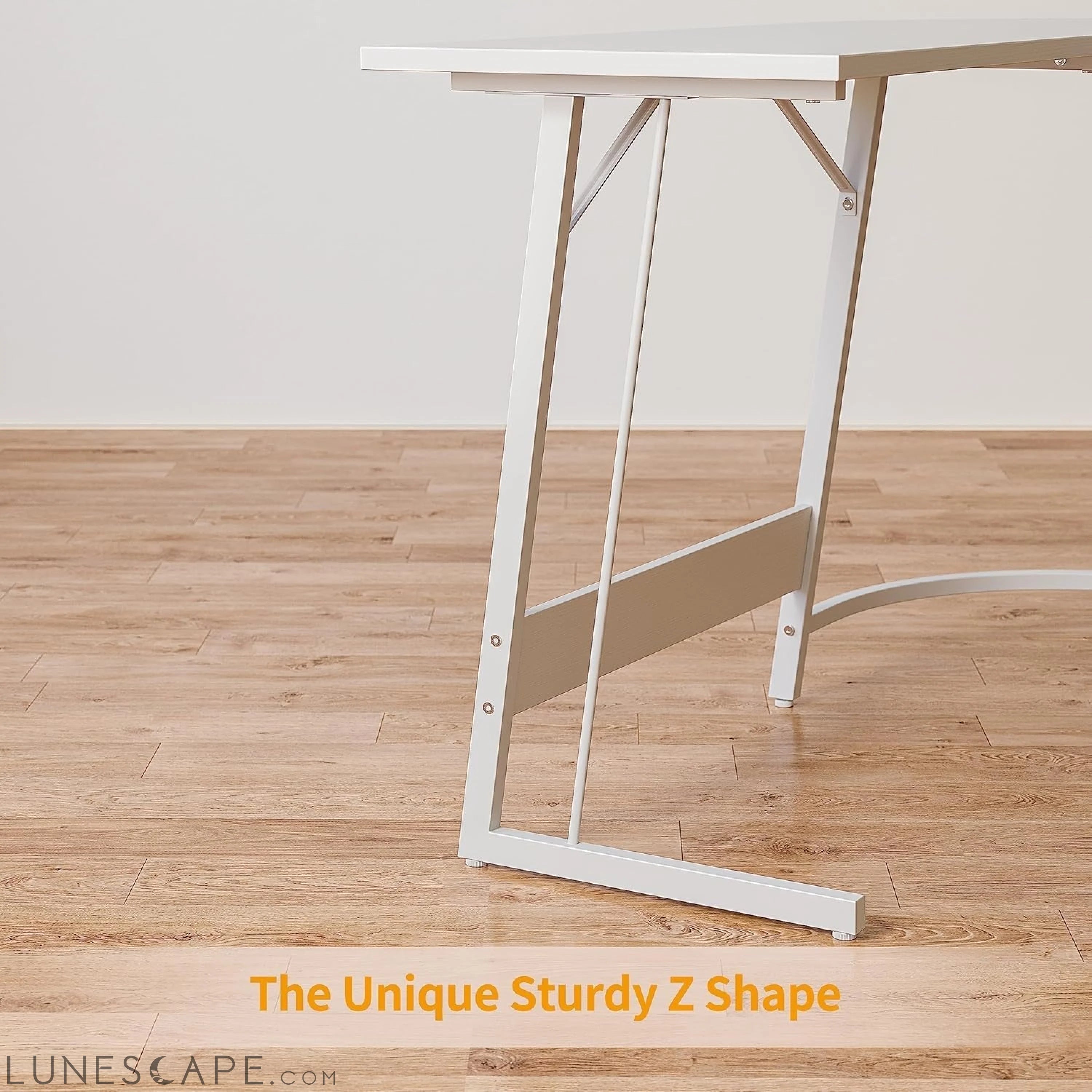 L Shaped Desk, Computer Corner Desk, Gaming Desk with Monitor Stand, LUNESCAPE