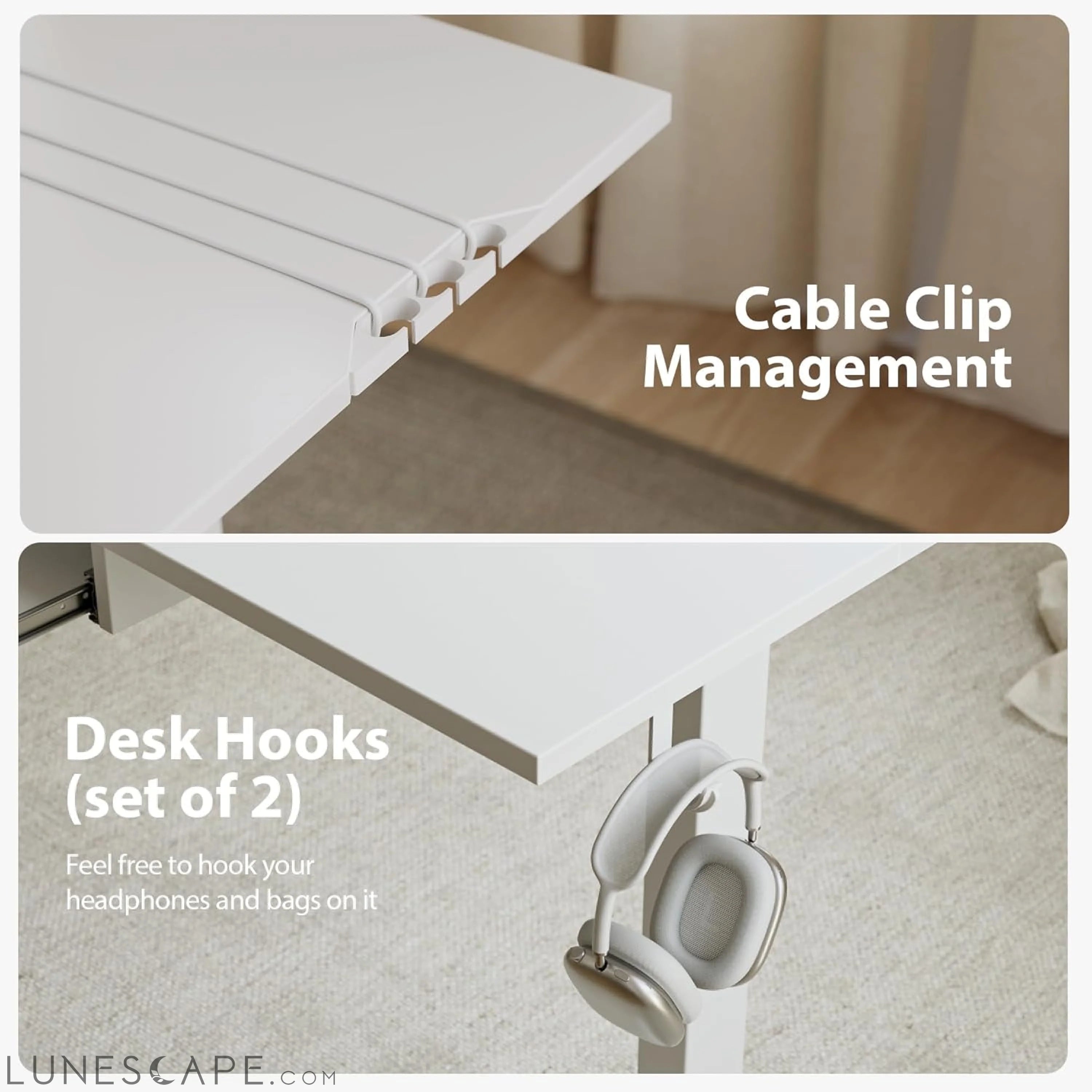 L Shaped Standing Desk Adjustable Height, Electric Corner Standing LUNESCAPE