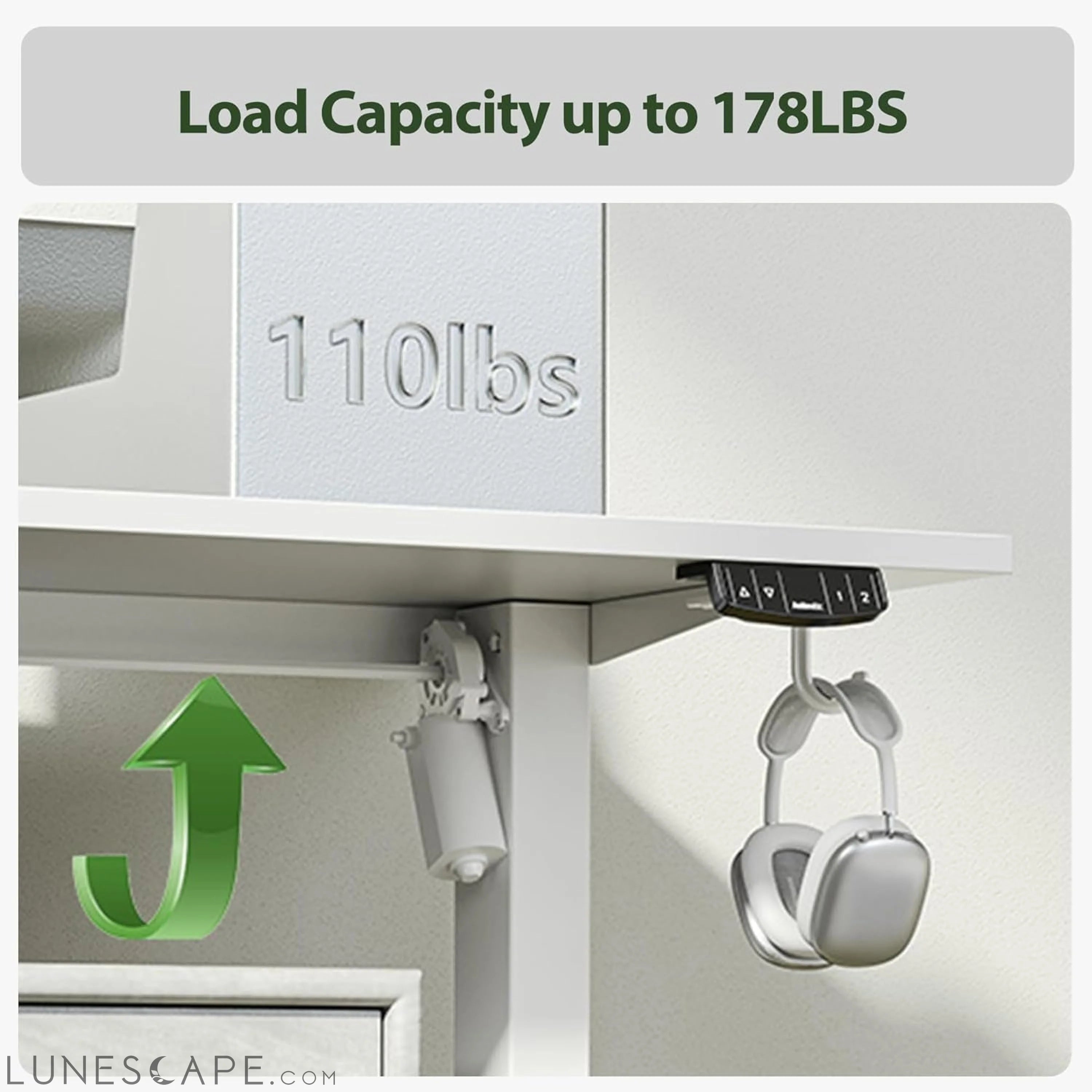 L Shaped Standing Desk Adjustable Height, Electric Corner Standing LUNESCAPE