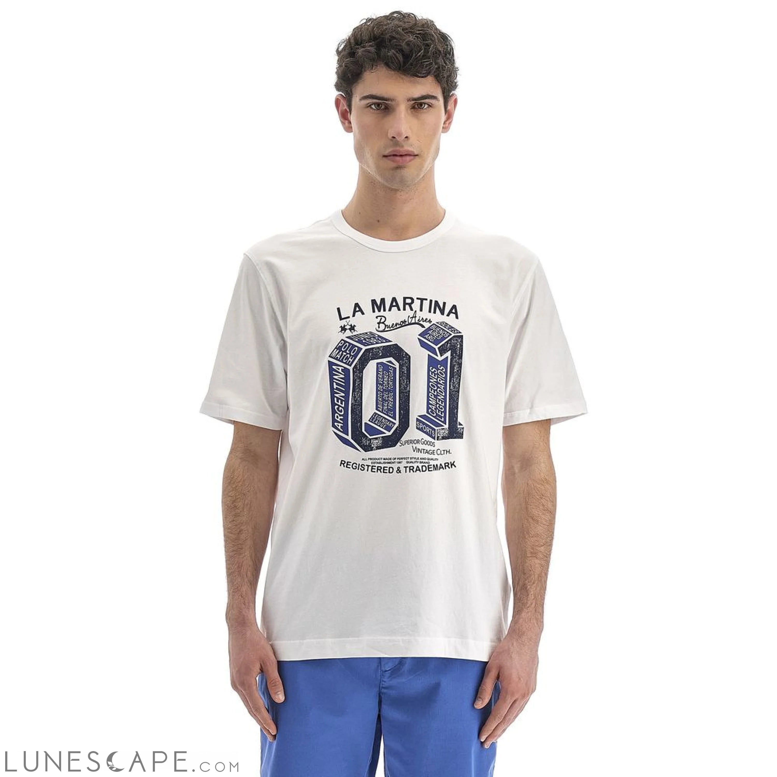 La Martina Equestrian Chic White Cotton Tee LUNESCAPE