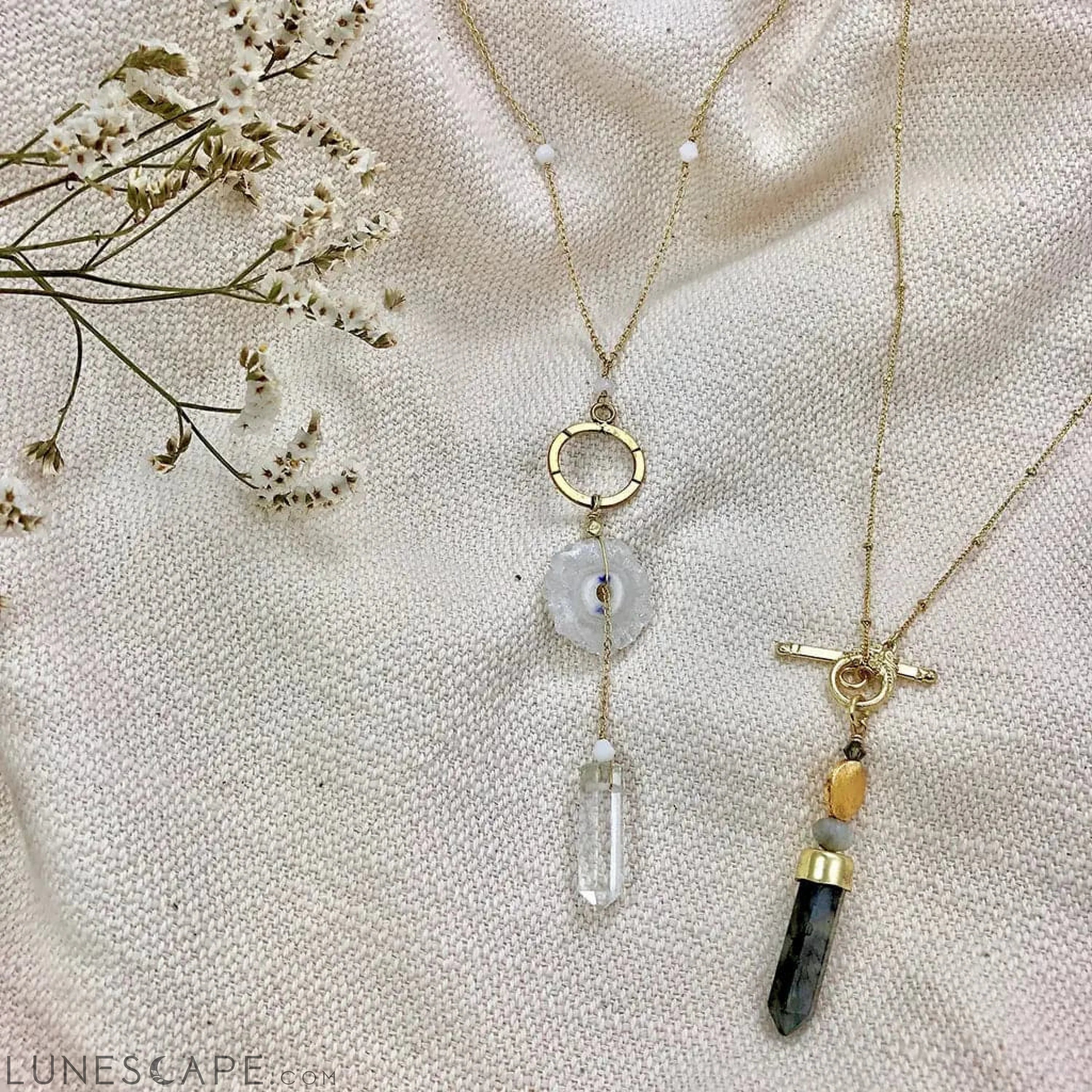 Labradorite Lariat Necklace LUNESCAPE