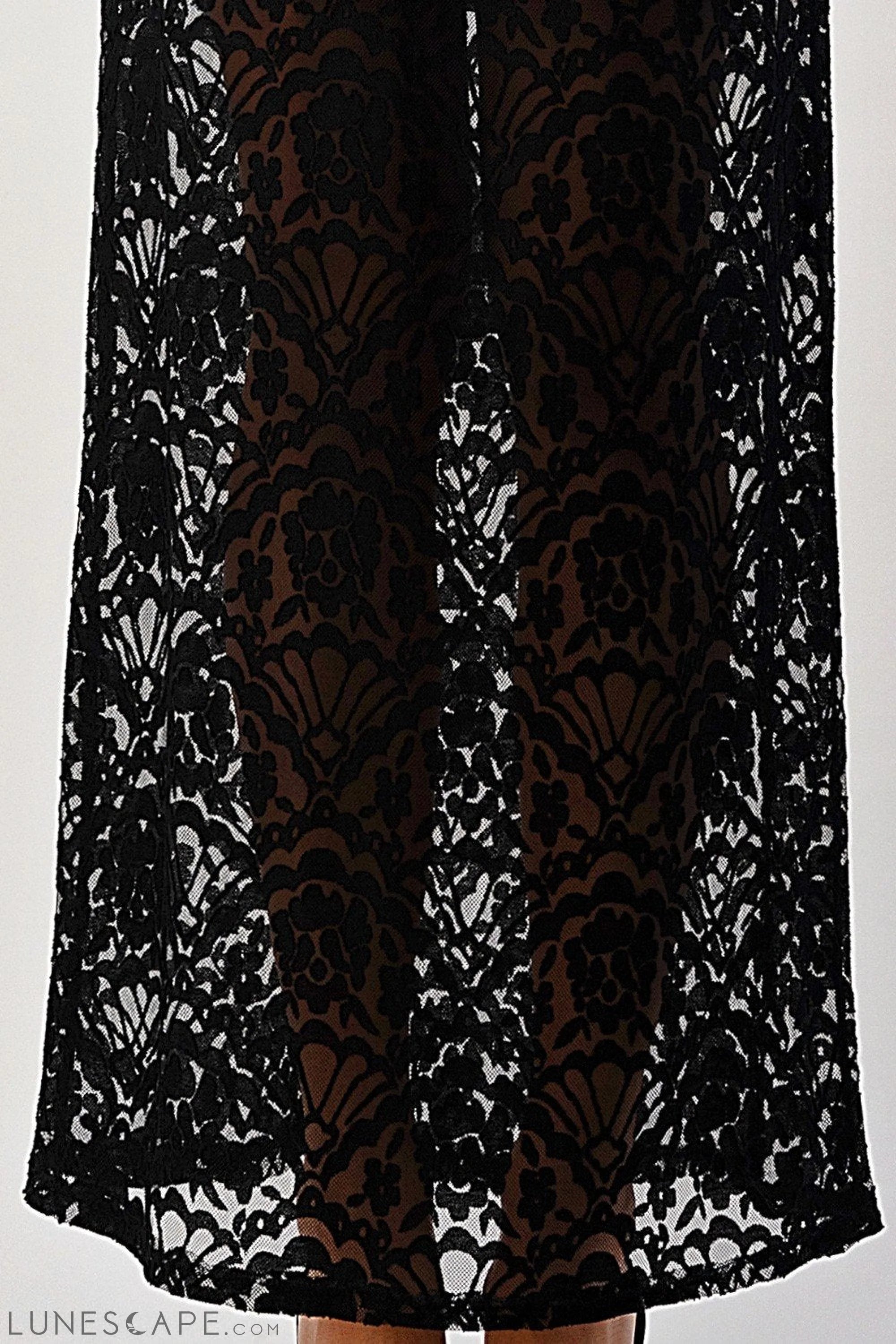 Lace Maxi Skirt With Cotton-Core Bow LUNESCAPE