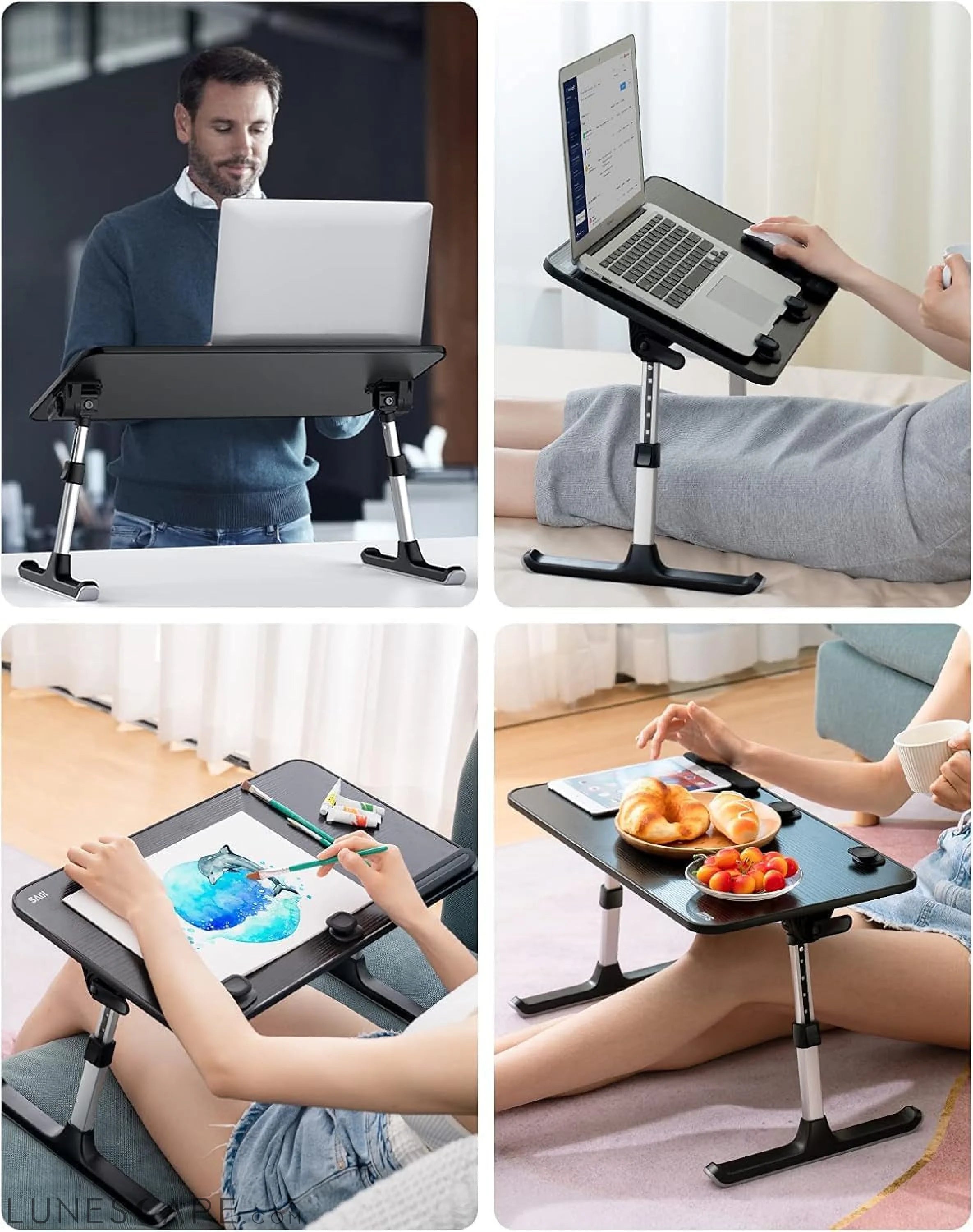 Laptop Desk for Bed,  Height & Angle Adjustable Laptop Stand for Bed, LUNESCAPE