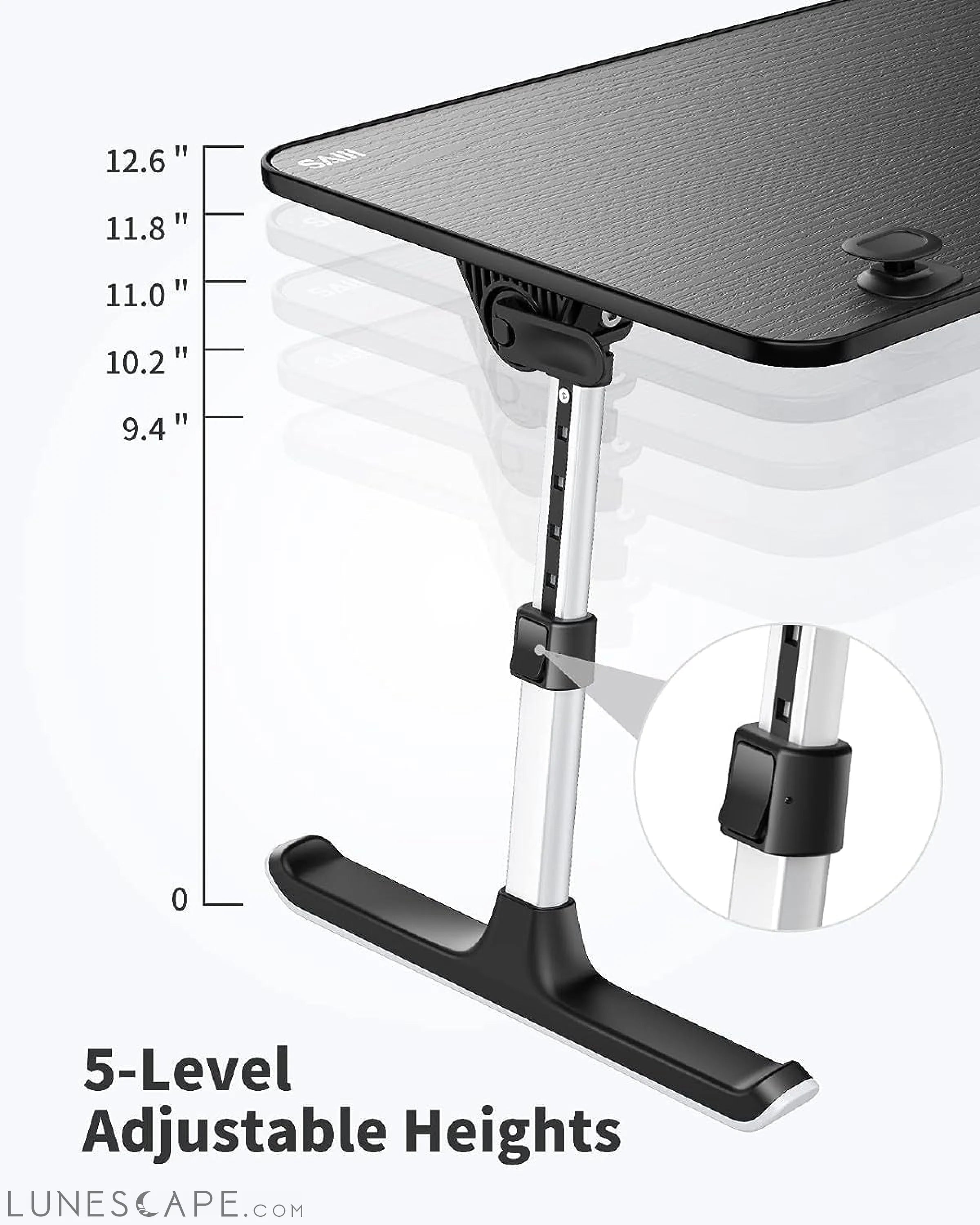 Laptop Desk for Bed,  Height & Angle Adjustable Laptop Stand for Bed, LUNESCAPE