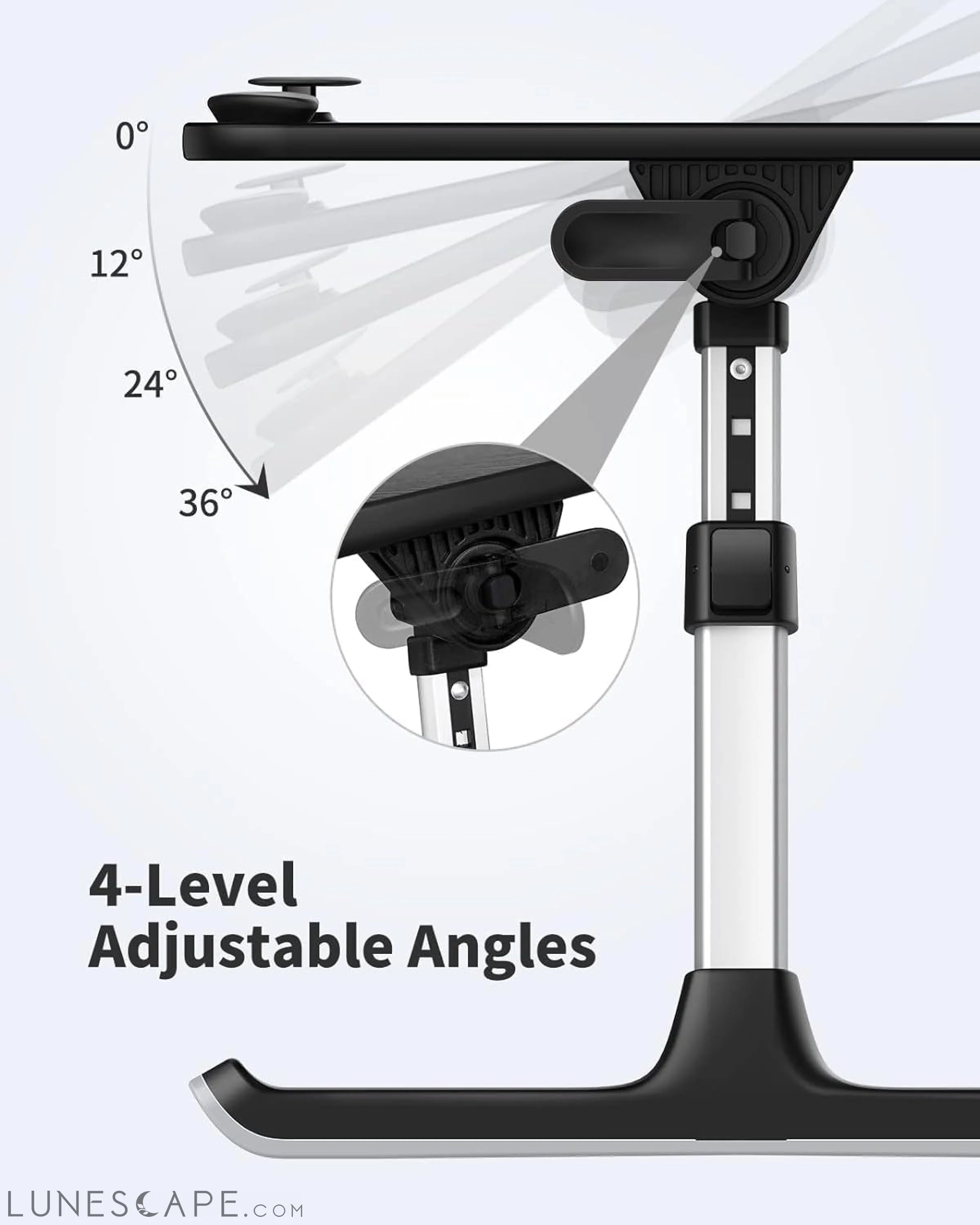 Laptop Desk for Bed,  Height & Angle Adjustable Laptop Stand for Bed, LUNESCAPE