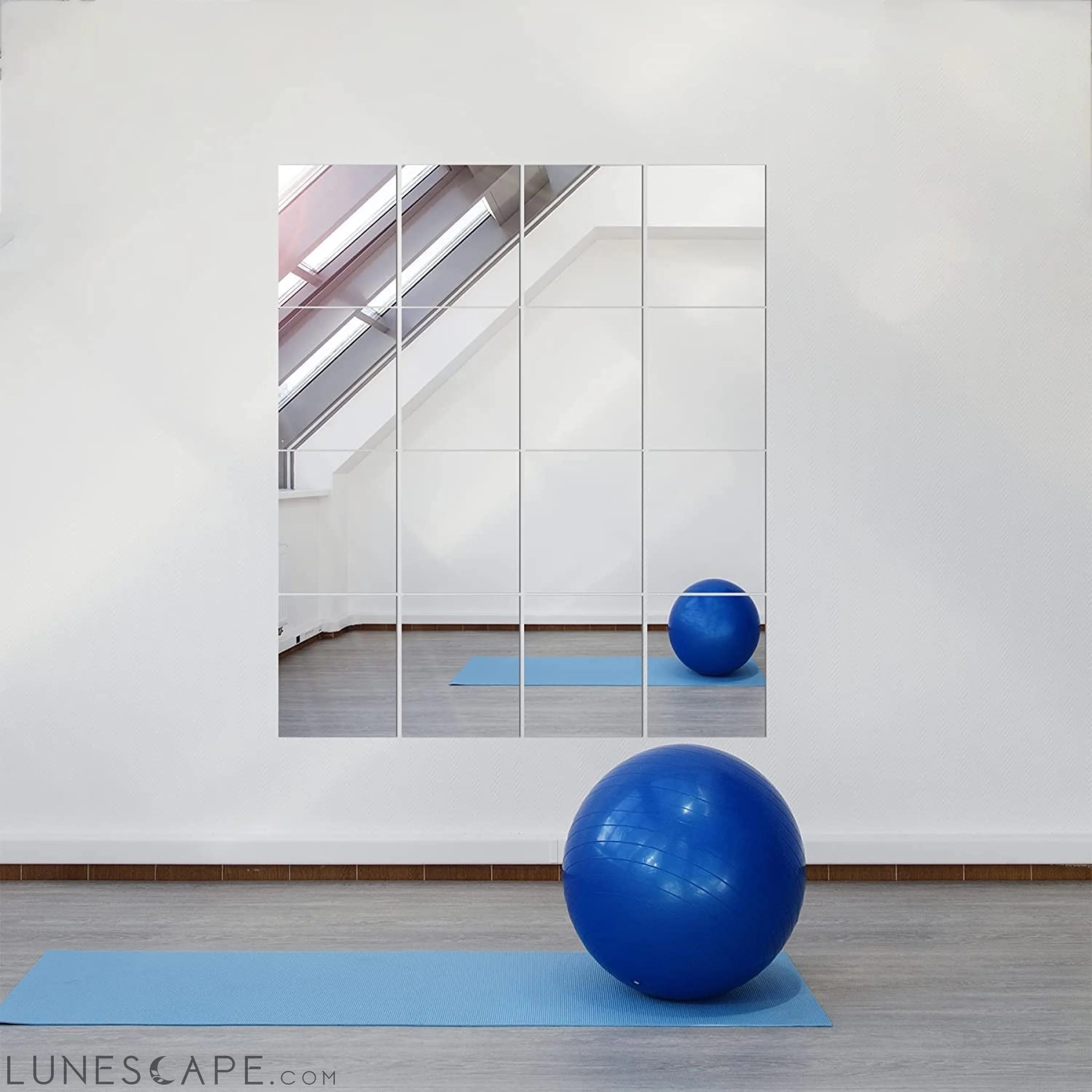 Large Frameless Mirror Tiles for Home Gym, Bedroom, Door, or Bathroom LUNESCAPE