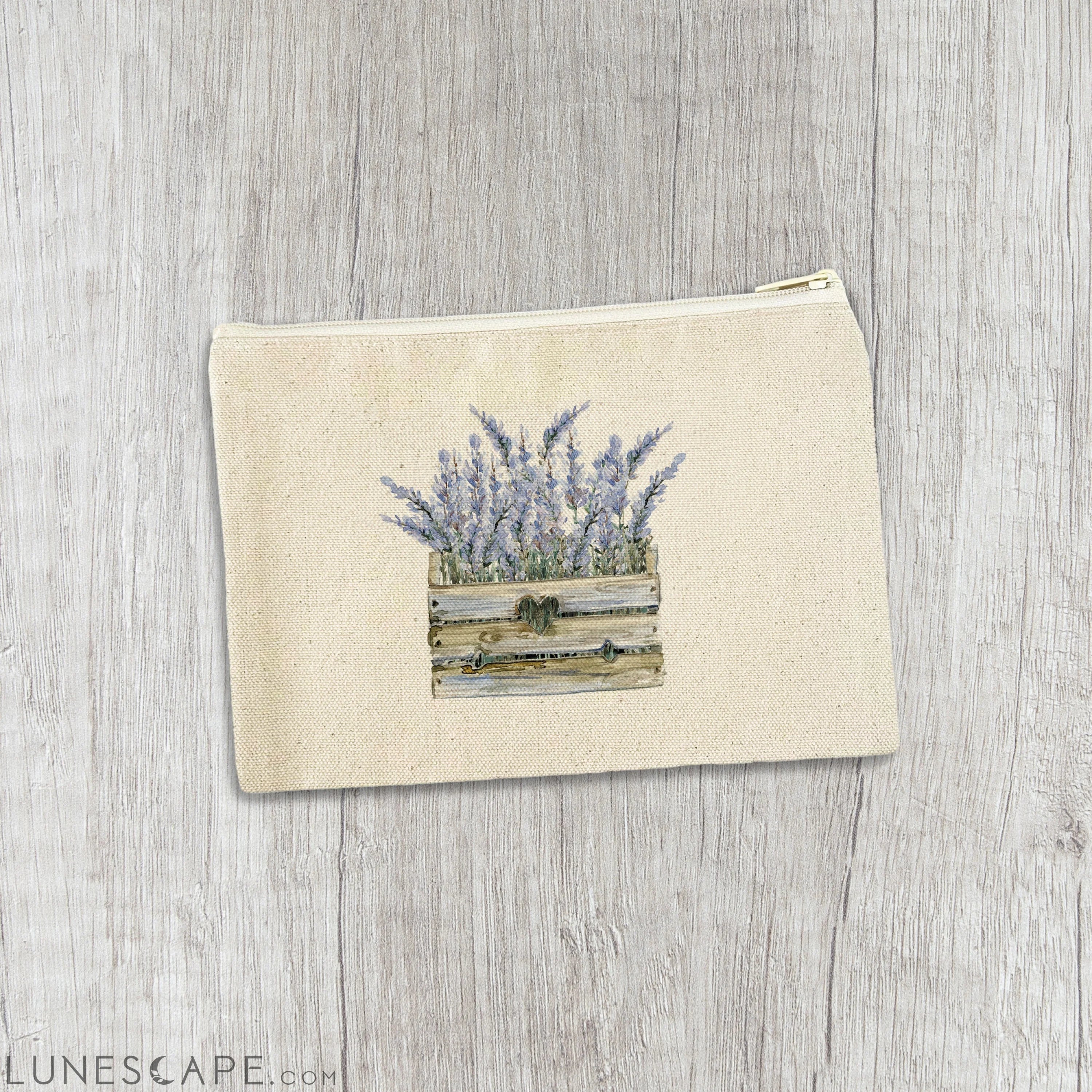 Lavender Basket - Canvas Zipper Pouch LUNESCAPE