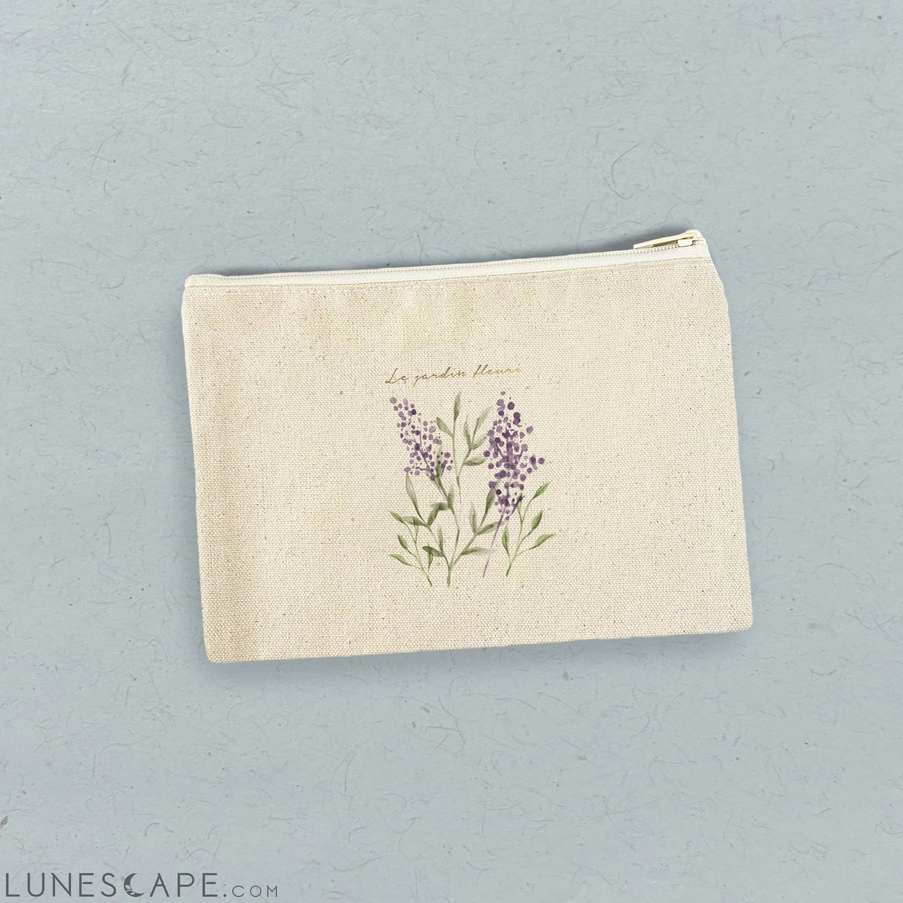 Le Jardin Purple - Spring Canvas Zipper Pouch LUNESCAPE