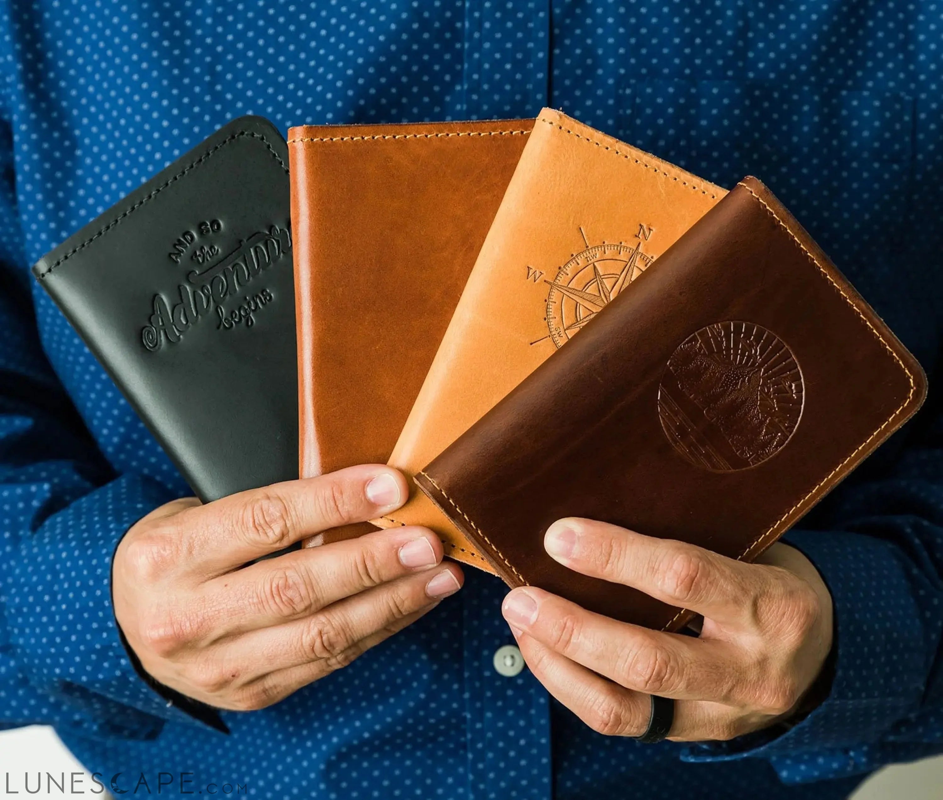 Leather Passport Cover LUNESCAPE