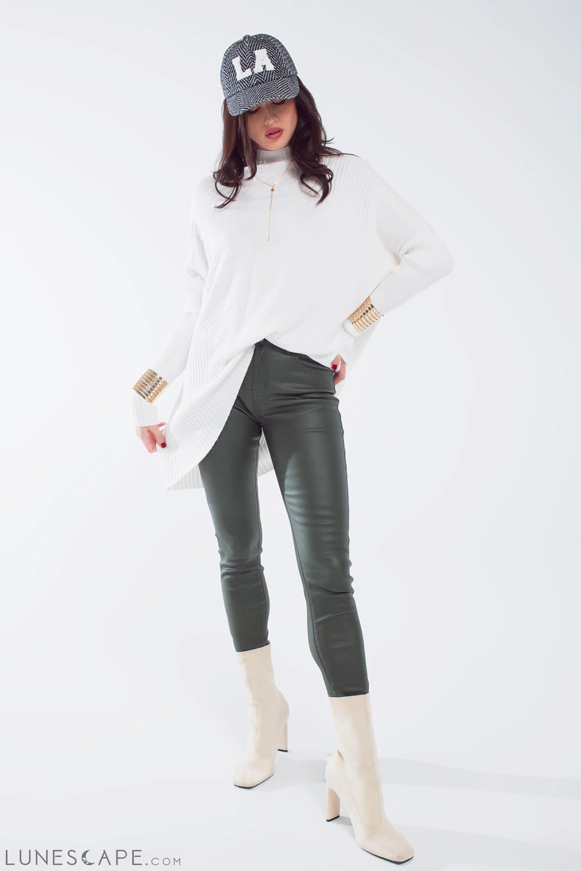 Leatherette Effect Super Skinny Pants in Olive Green Women’s Fashion - Women’s Clothing - Bottoms - Pants & Capris