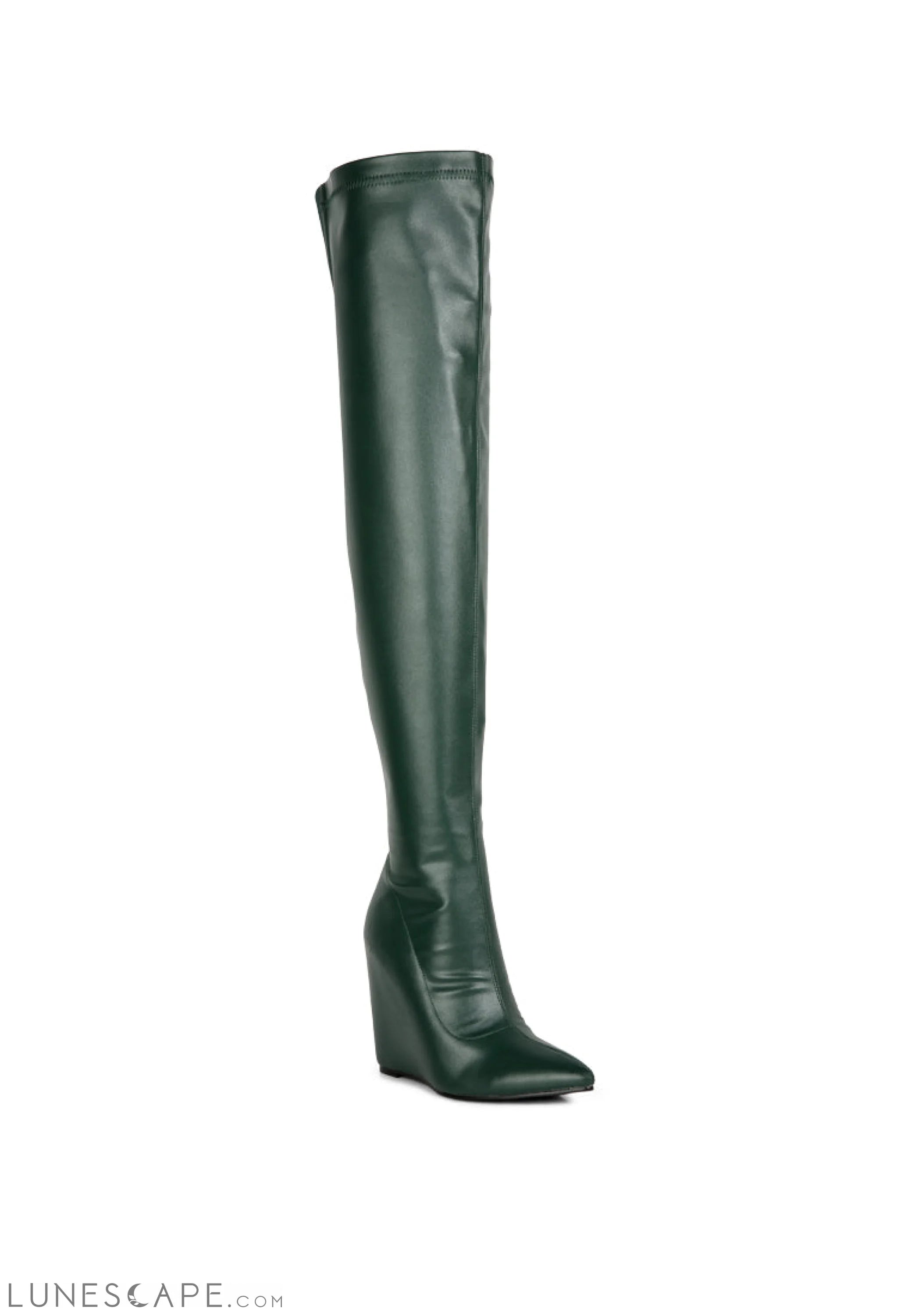 Leggy Lass Wedge Heel Over-the-Knee Boots LUNESCAPE