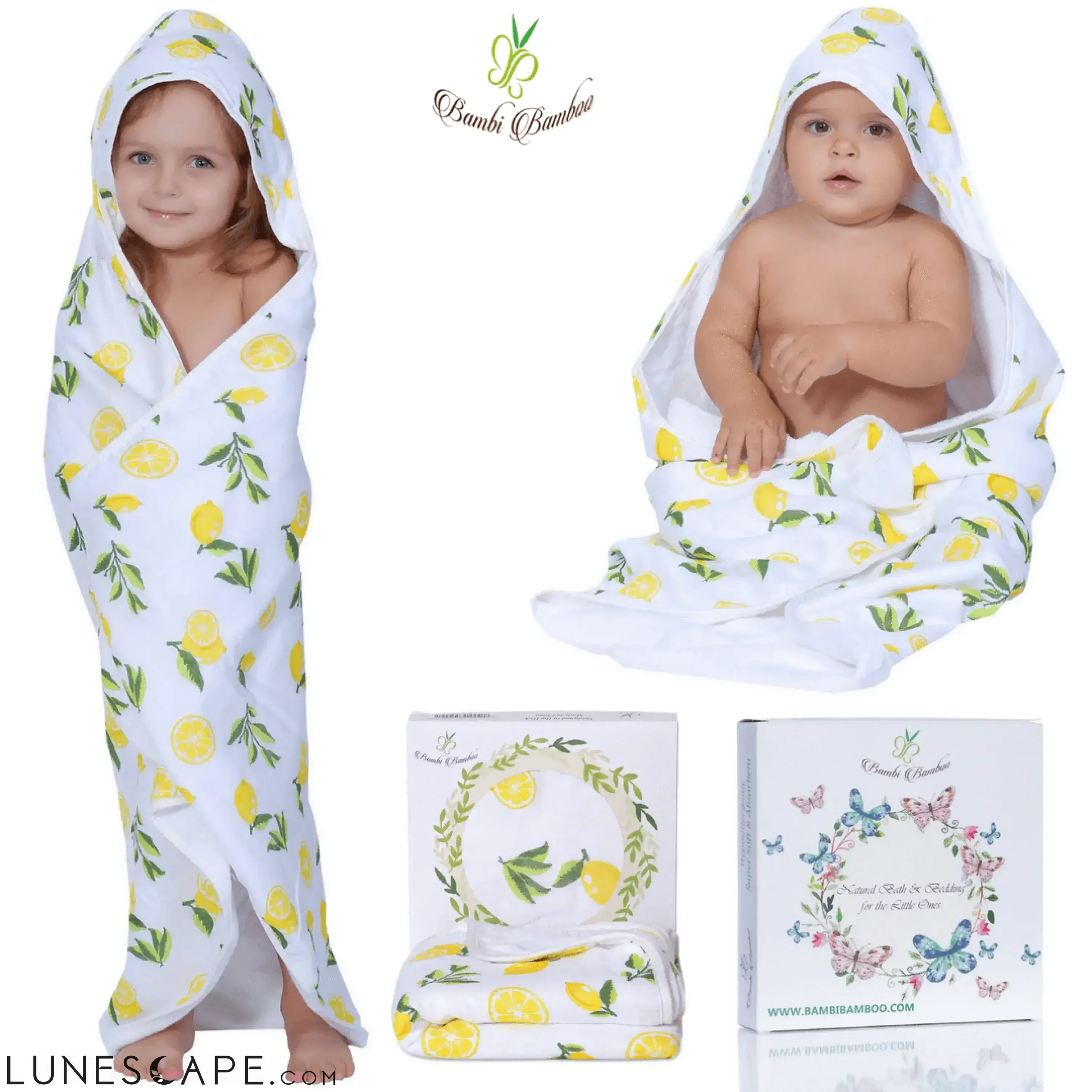 Lemon Hooded Bamboo Towel LUNESCAPE