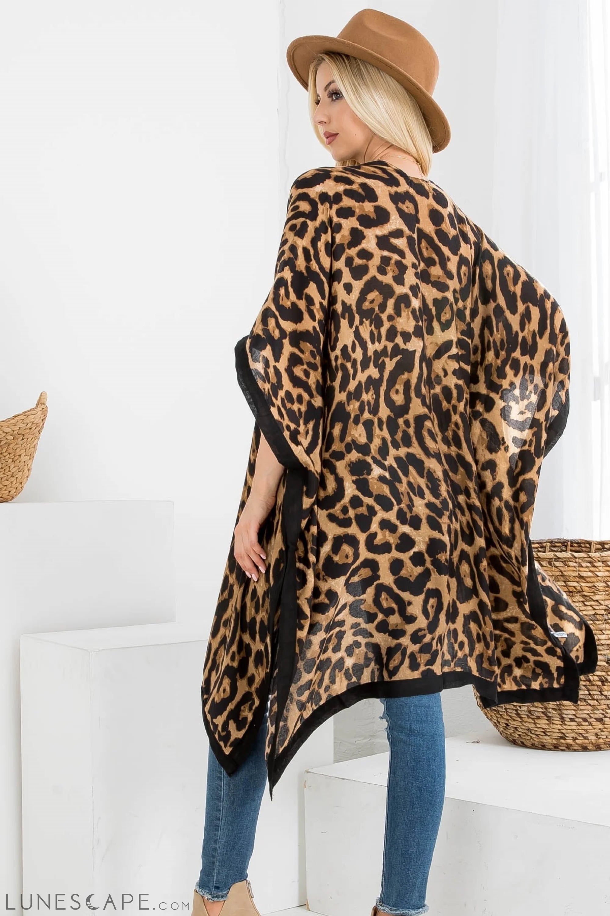Leopard Open Front Kimono LUNESCAPE