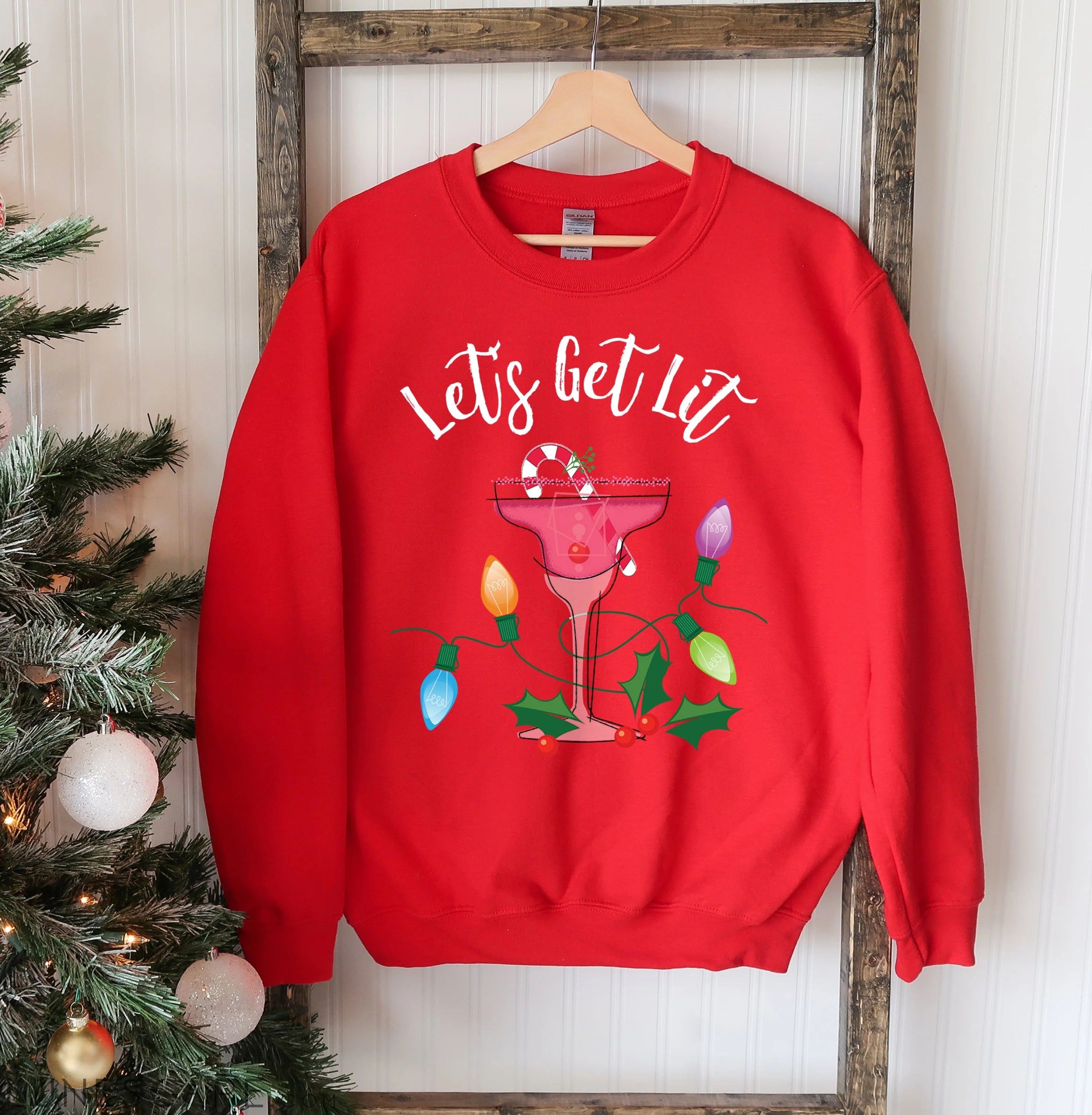 Let's Get Lit Christmas Sweatshirt LUNESCAPE