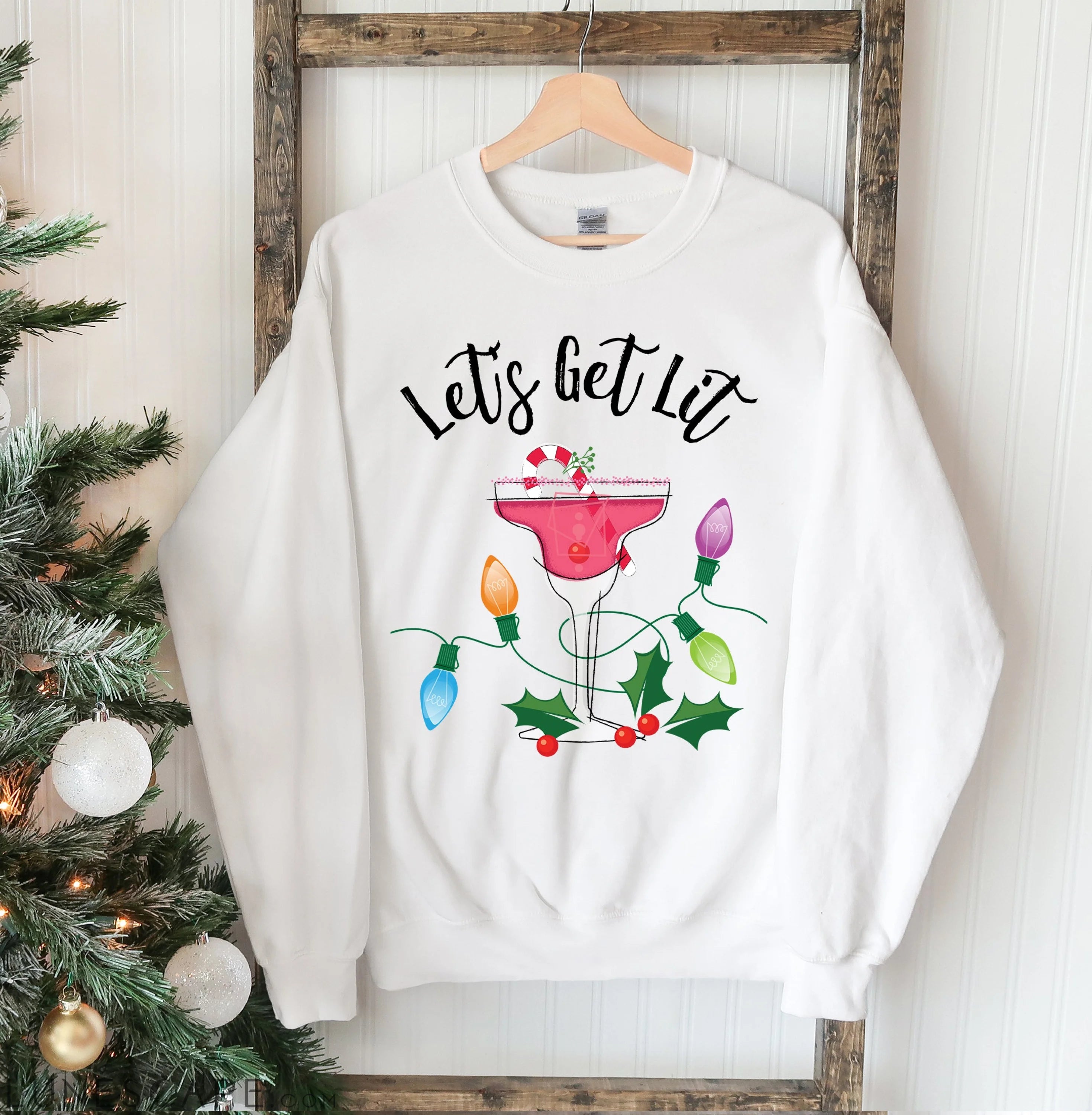 Let's Get Lit Christmas Sweatshirt LUNESCAPE