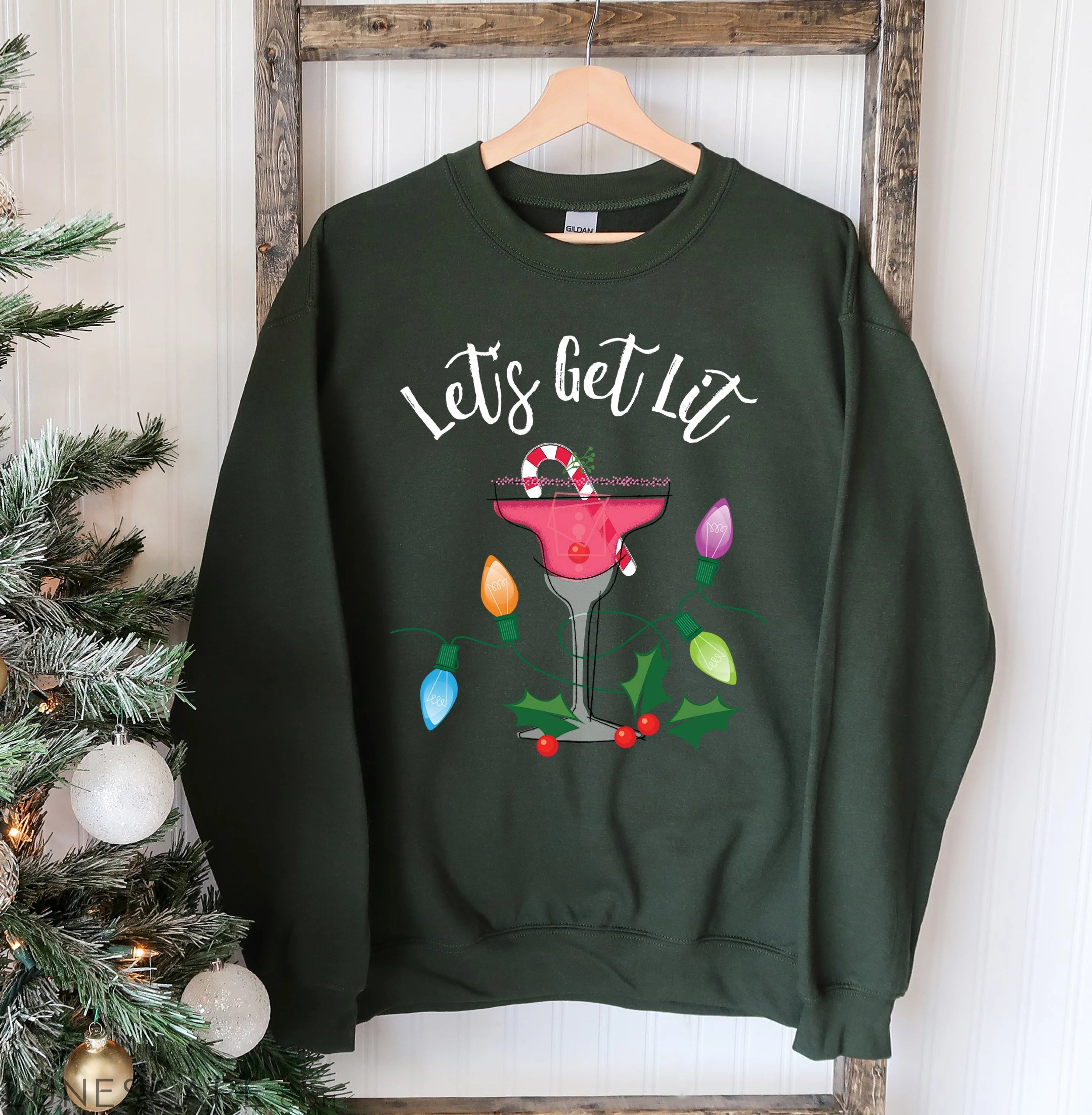 Let's Get Lit Christmas Sweatshirt LUNESCAPE