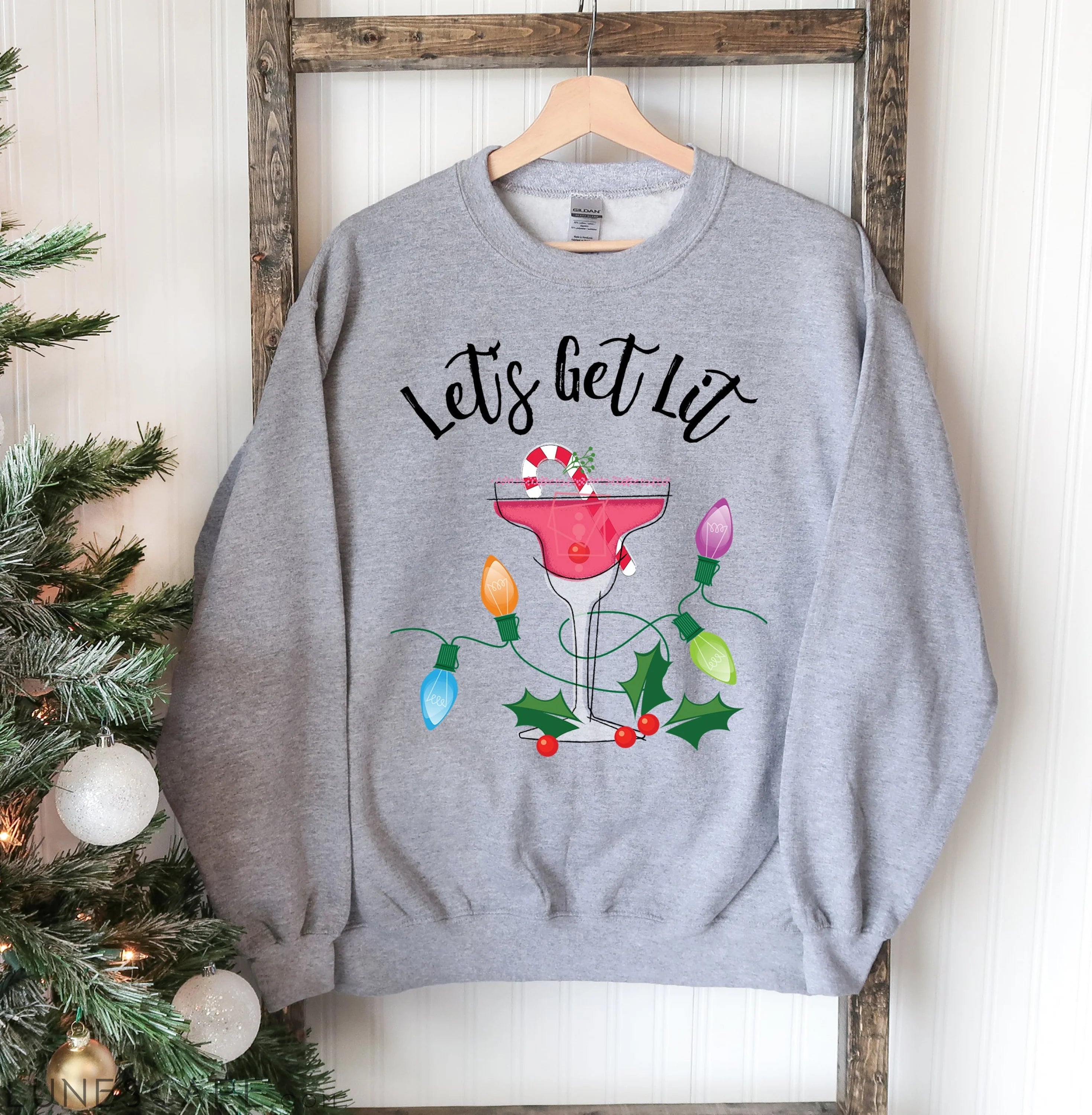 Let's Get Lit Christmas Sweatshirt LUNESCAPE