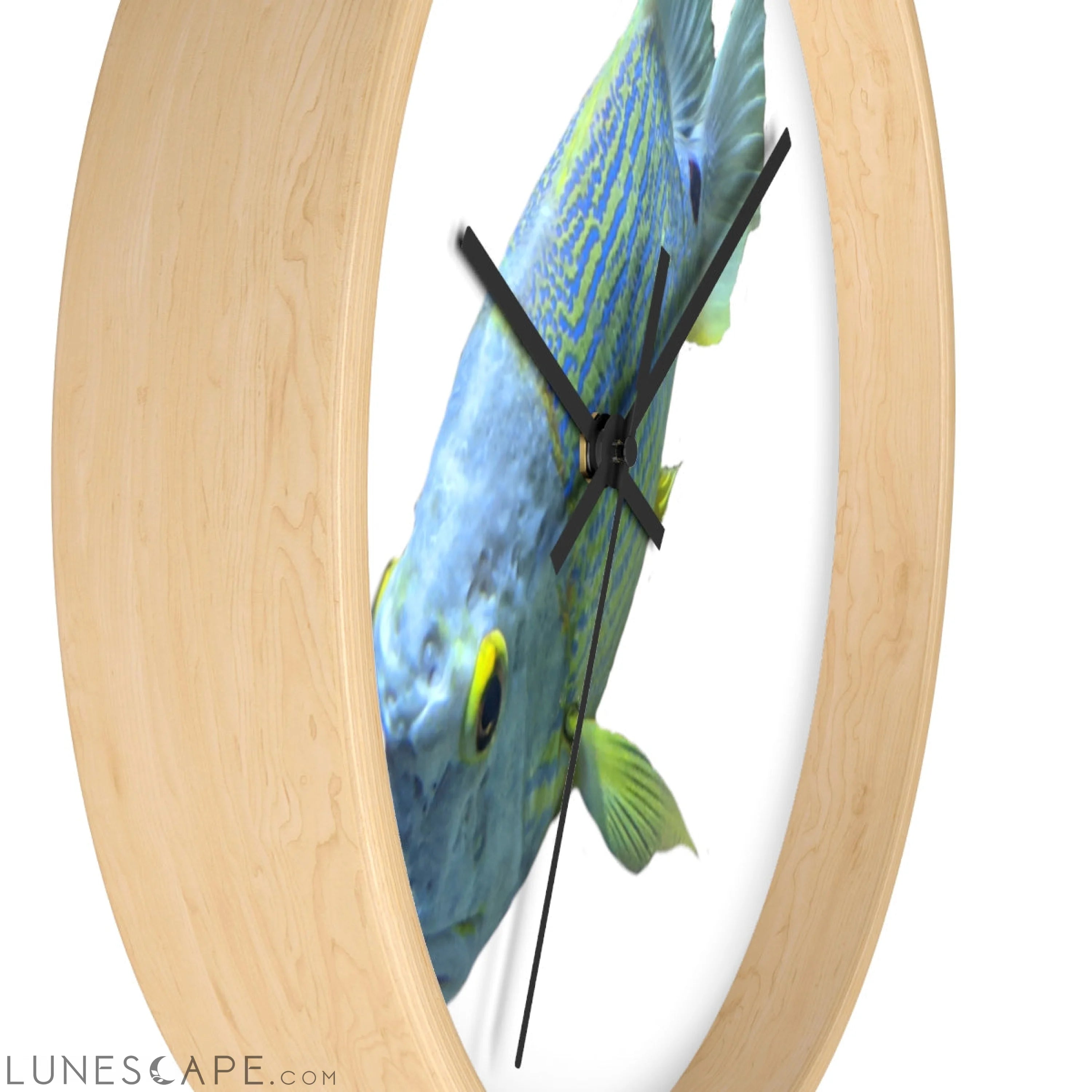 Light Blue Fish Wall clock LUNESCAPE