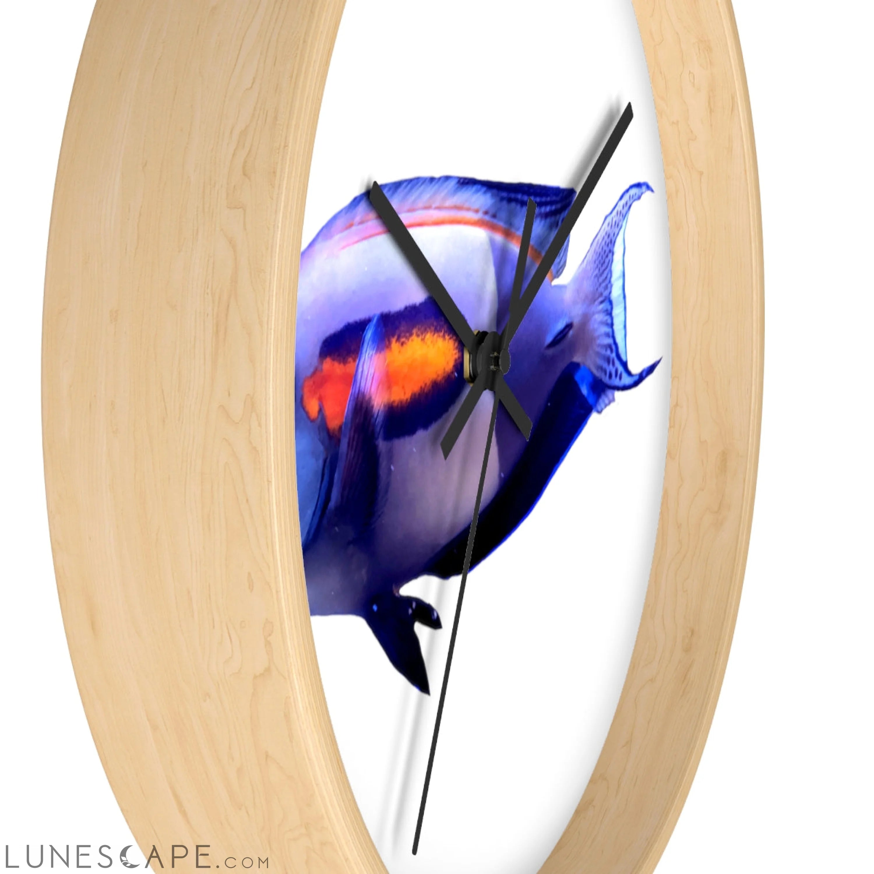 Light White Fish Wall clock LUNESCAPE