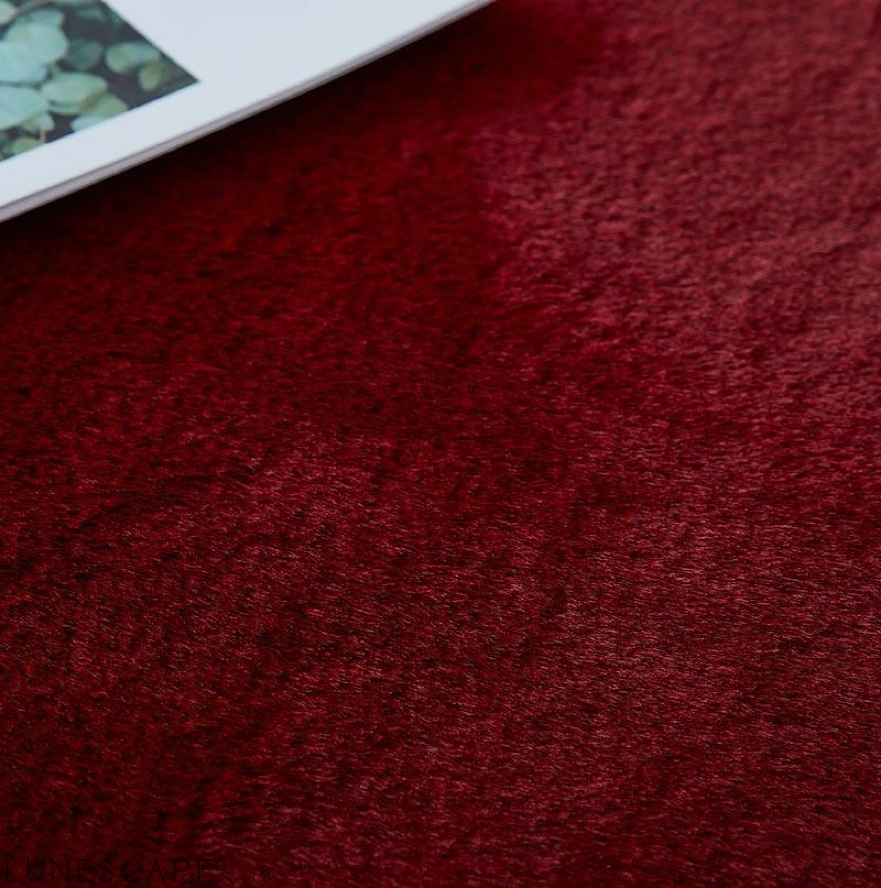 Lily Luxury Red Chinchilla Faux Fur Area Rug LUNESCAPE