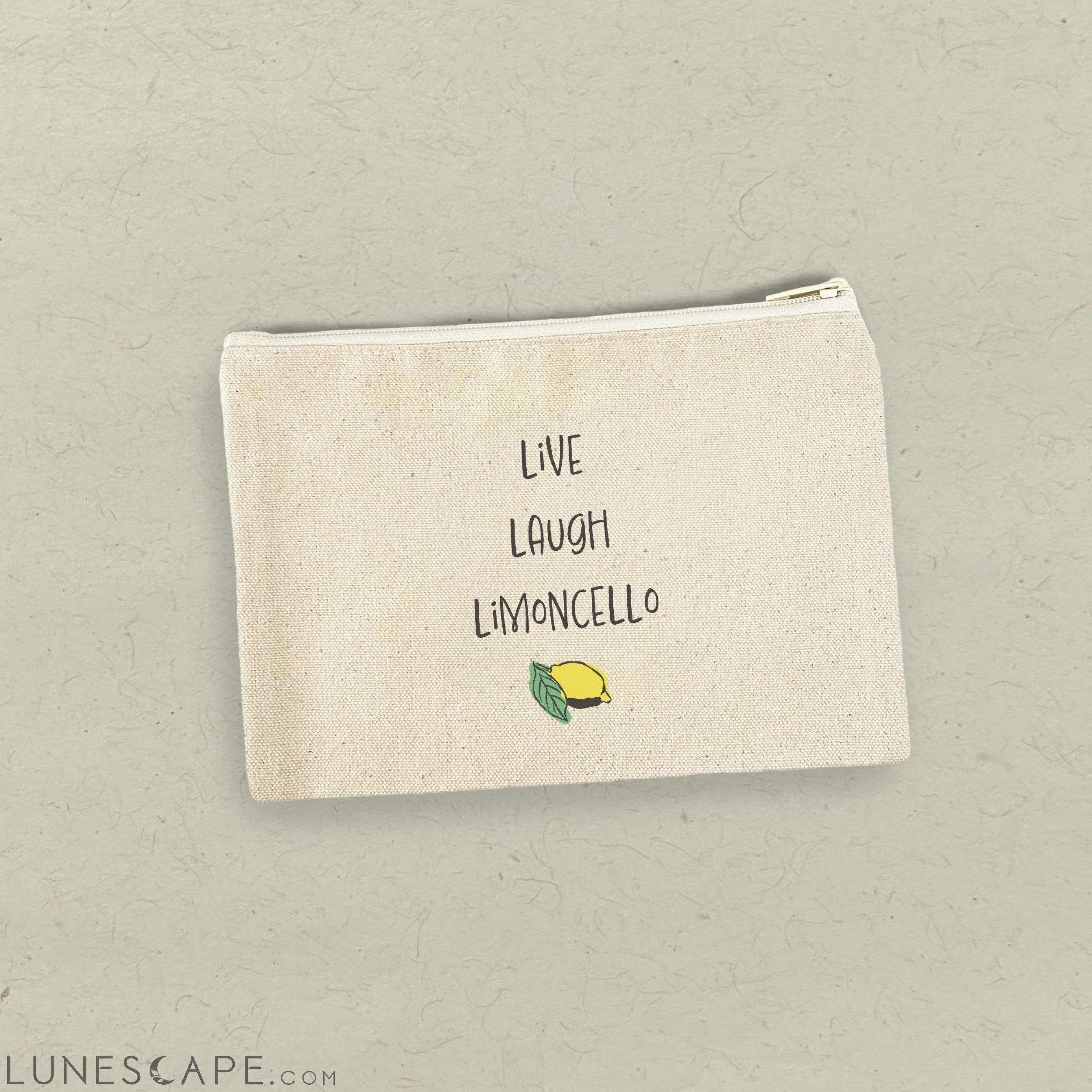 Live, Love, Limoncello - Canvas Zipper Pouch LUNESCAPE