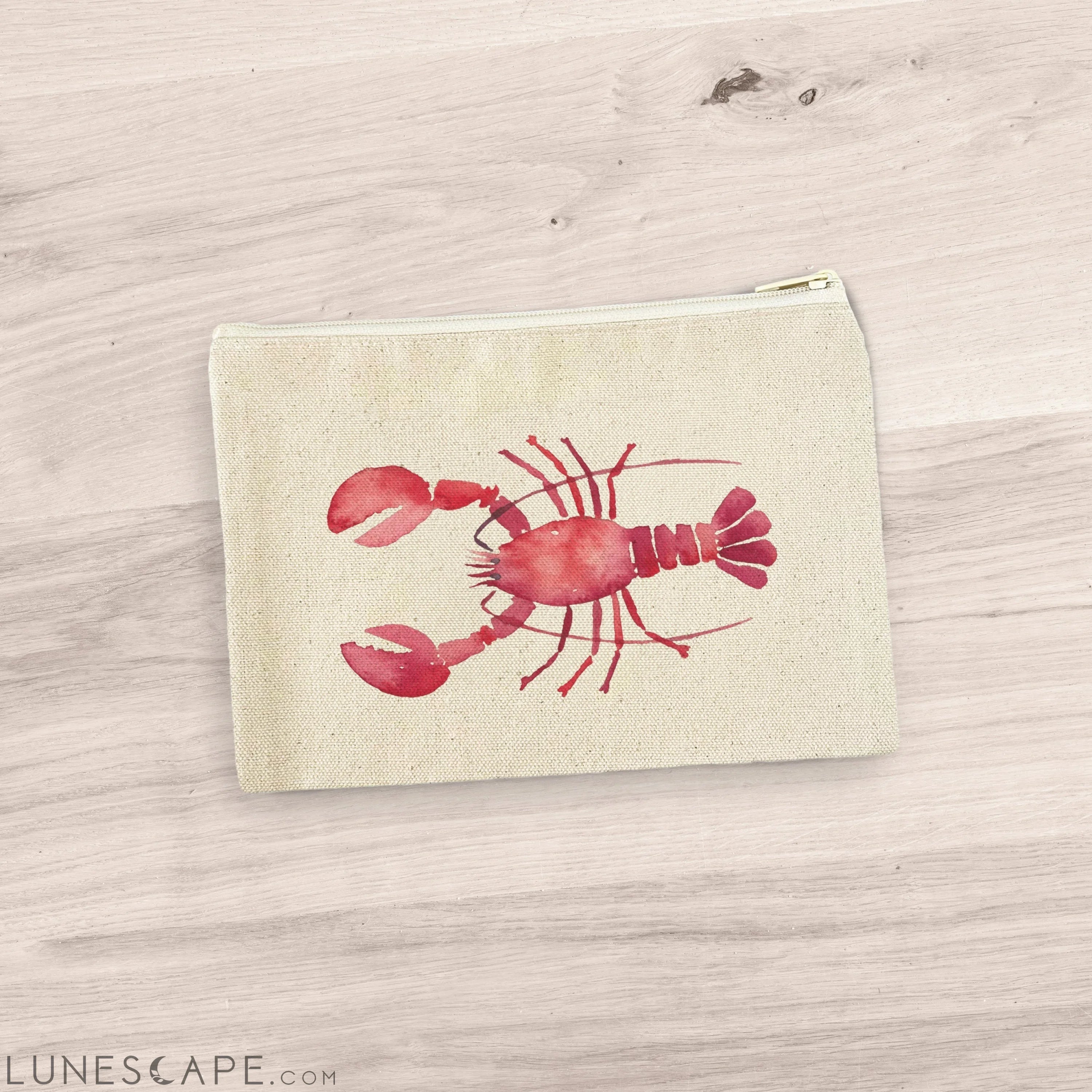 Lobster - Canvas Zipper Pouch LUNESCAPE