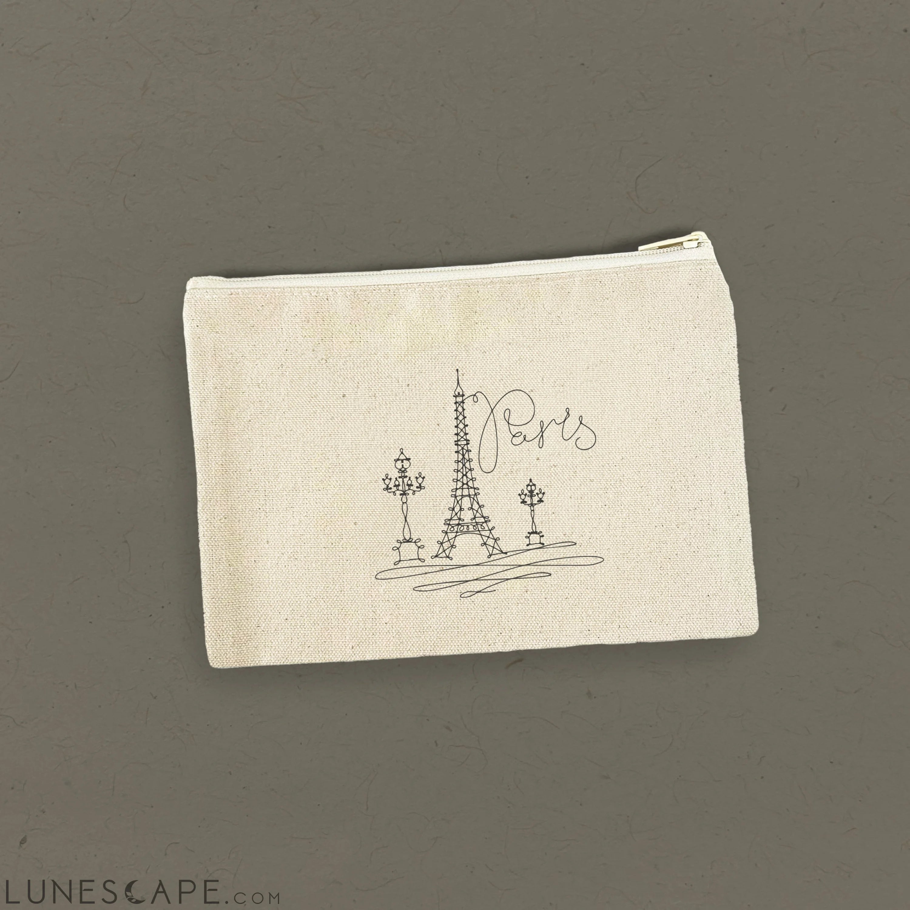 Loopy Eiffel Tower - Canvas Zipper Pouch LUNESCAPE
