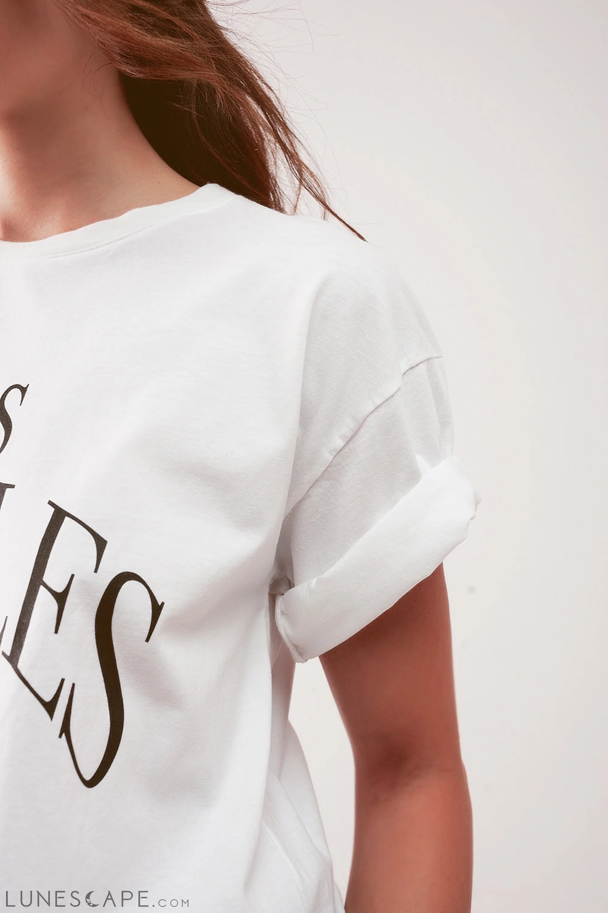 Los Angeles Slogan T Shirt in White LUNESCAPE