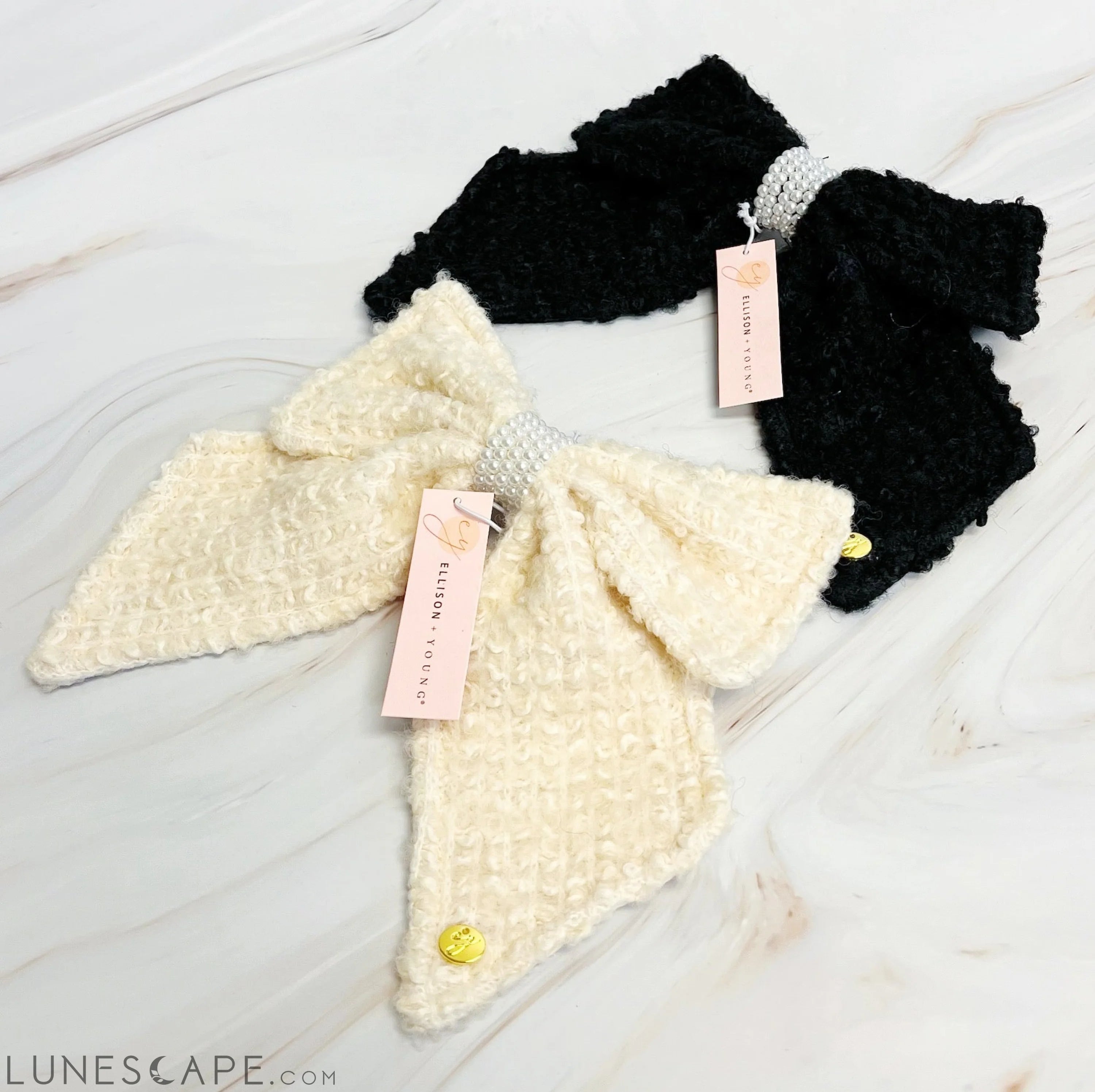 Lovely Tweed Bow Hair Clip LUNESCAPE