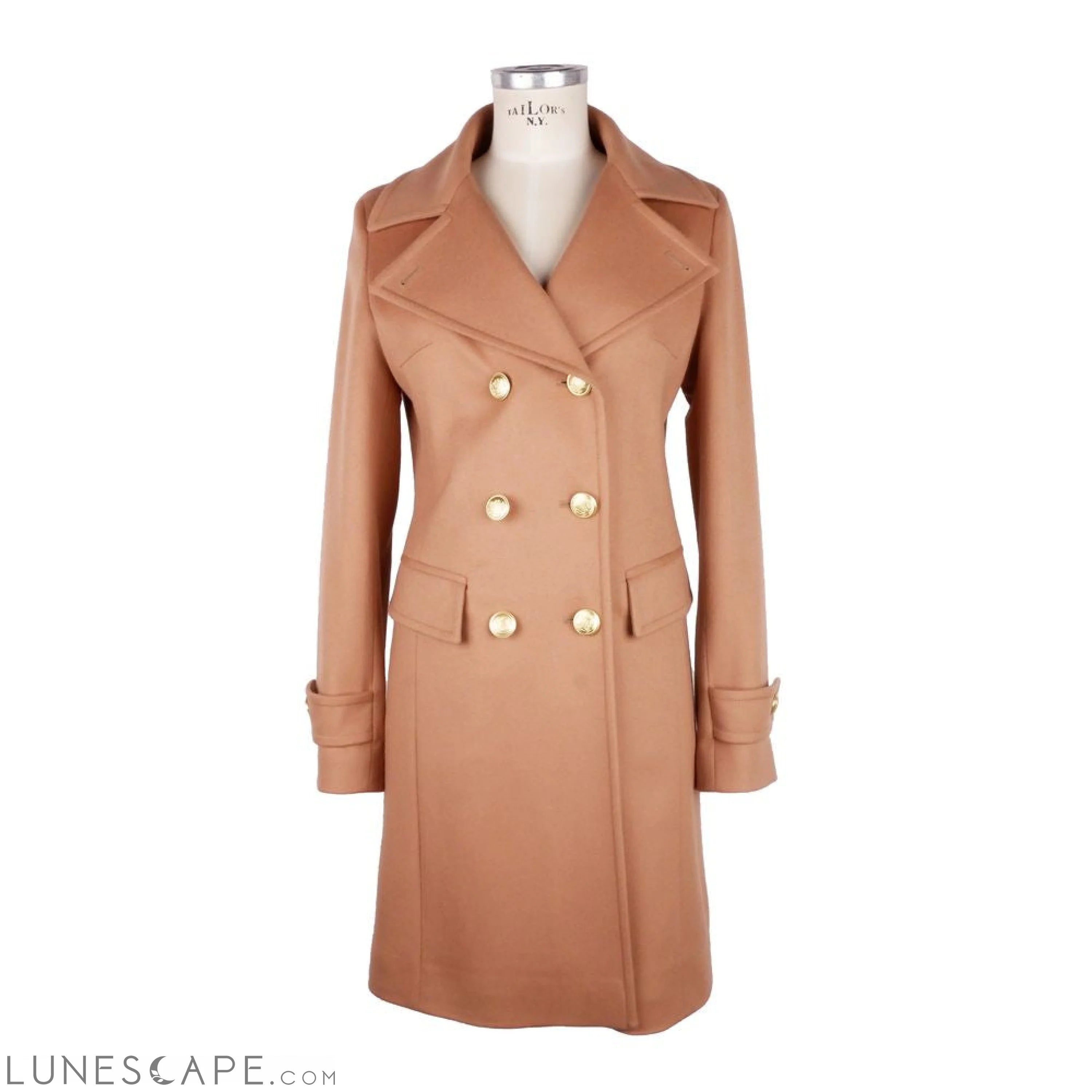 Lunescape Made in Italy Beige Wool Women Coat LUNESCAPE