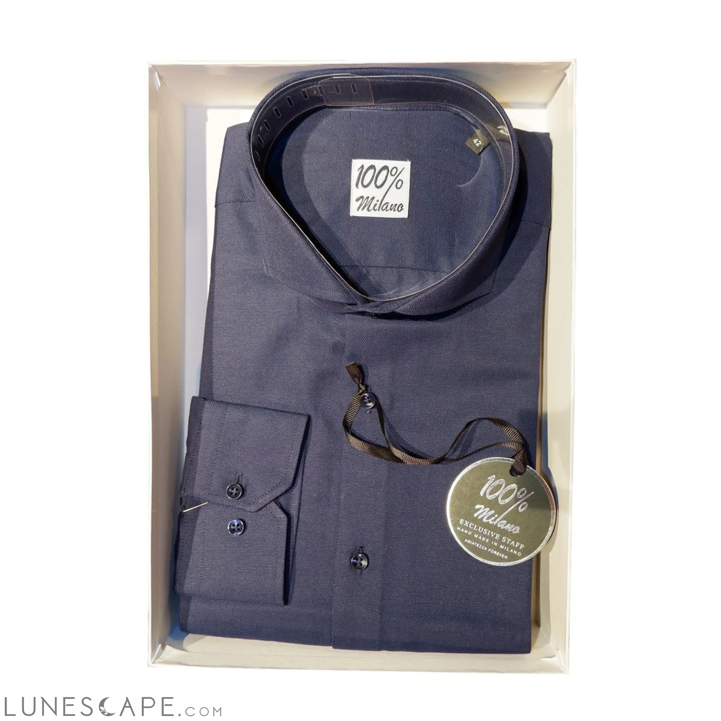 Lunescape Made in Italy Elegant Blue Oxford Shirt for Men LUNESCAPE