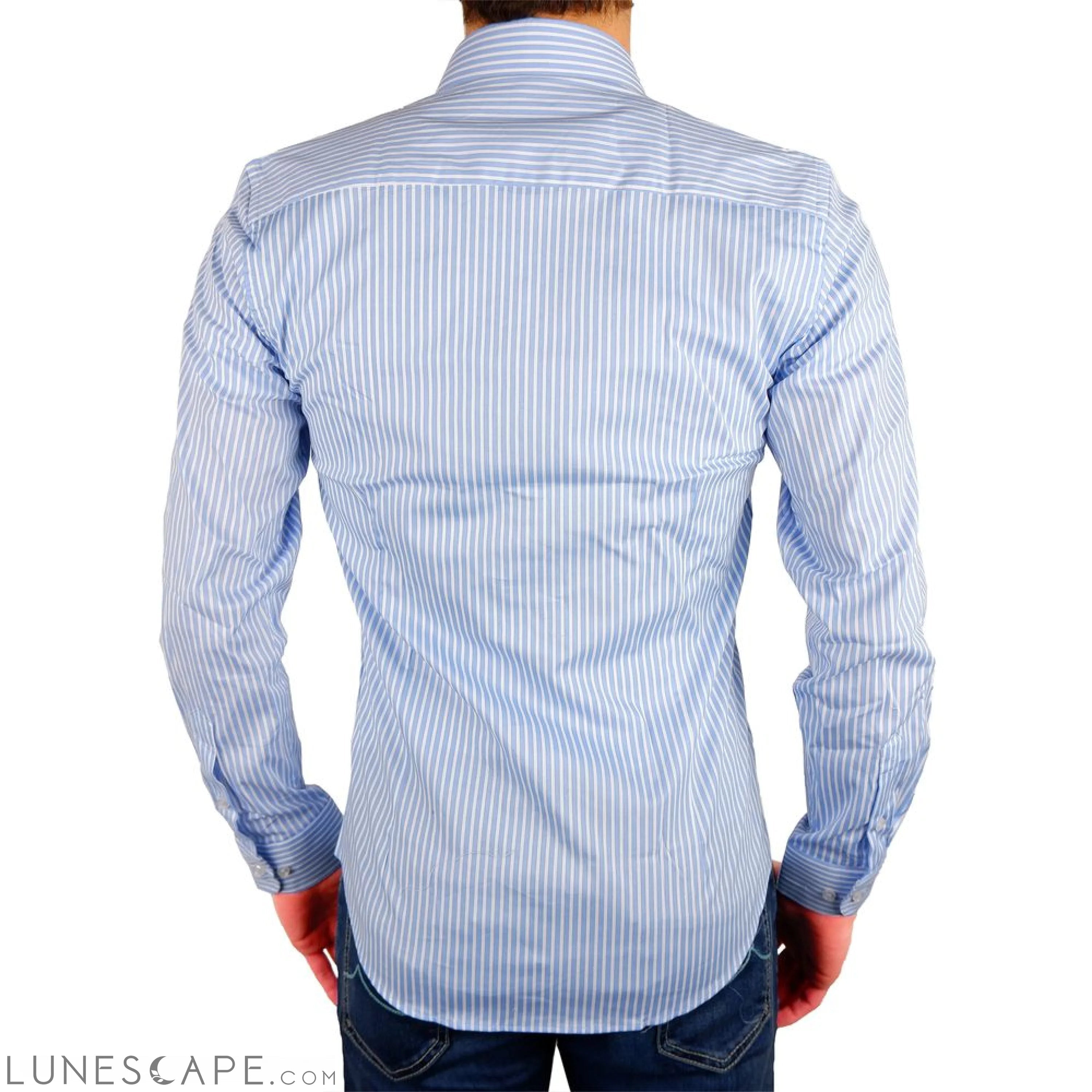 Lunescape Made in Italy Elegant Milano Light Blue Cotton Shirt LUNESCAPE