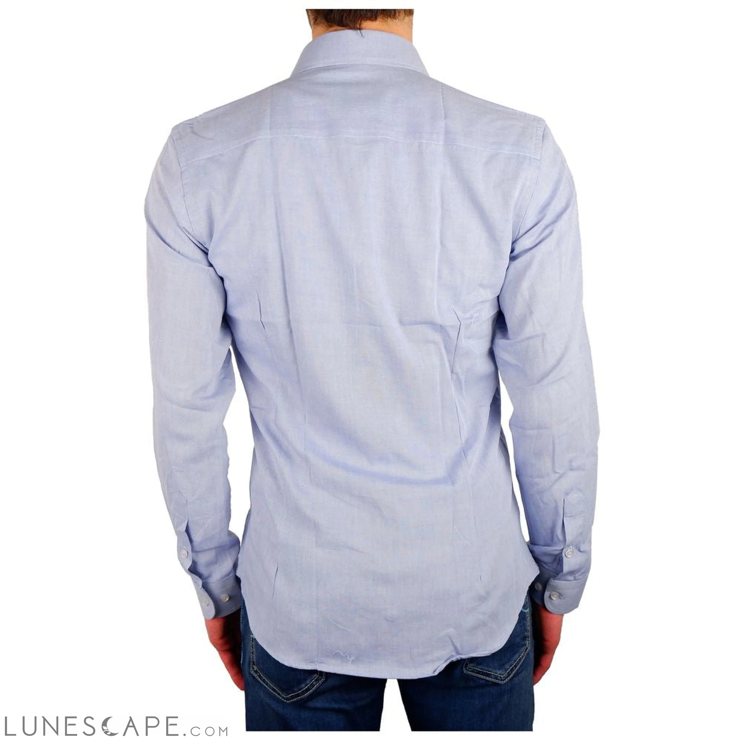 Lunescape Made in Italy Elegant Milano Light Blue Oxford Shirt LUNESCAPE