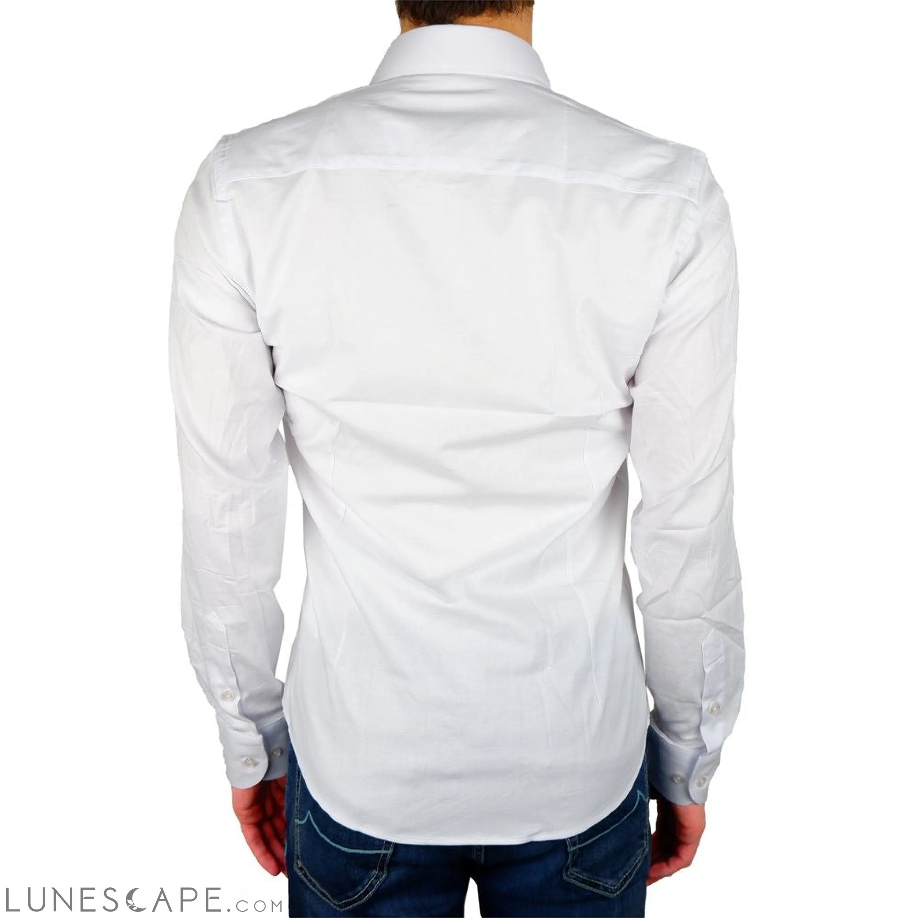 Lunescape Made in Italy Elegant Milano White Gabardine Shirt LUNESCAPE