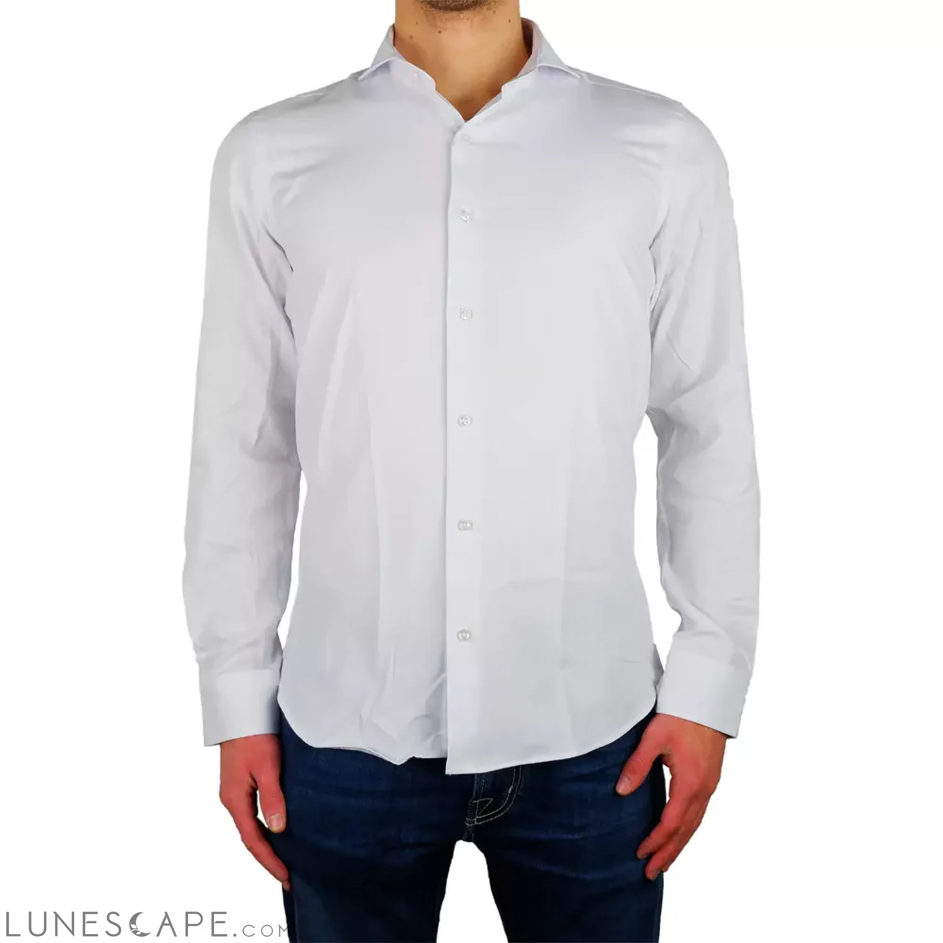 Lunescape Made in Italy Elegant Milano White Oxford Shirt LUNESCAPE