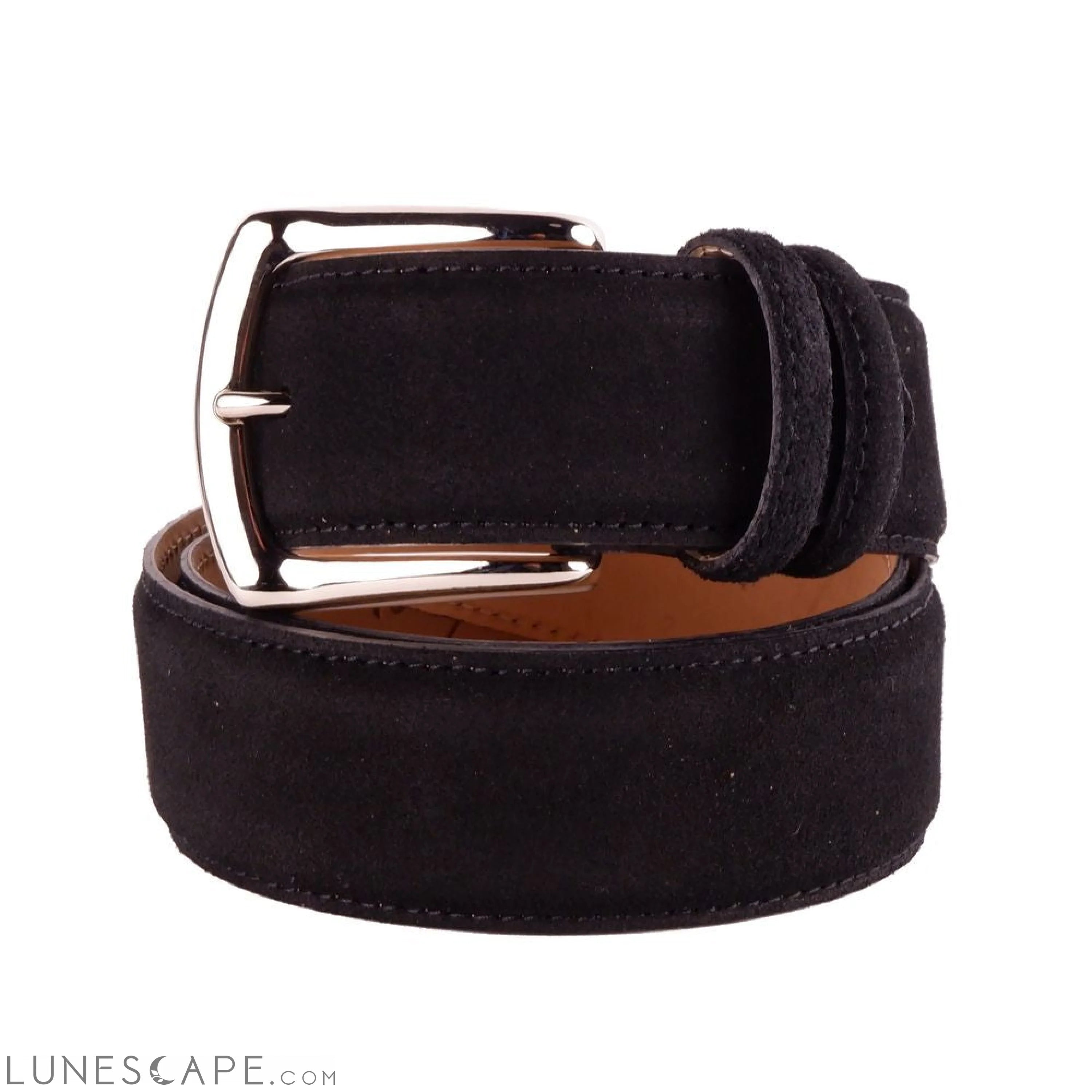 Lunescape Made in Italy Elegant Suede Calfskin Men's Belt LUNESCAPE