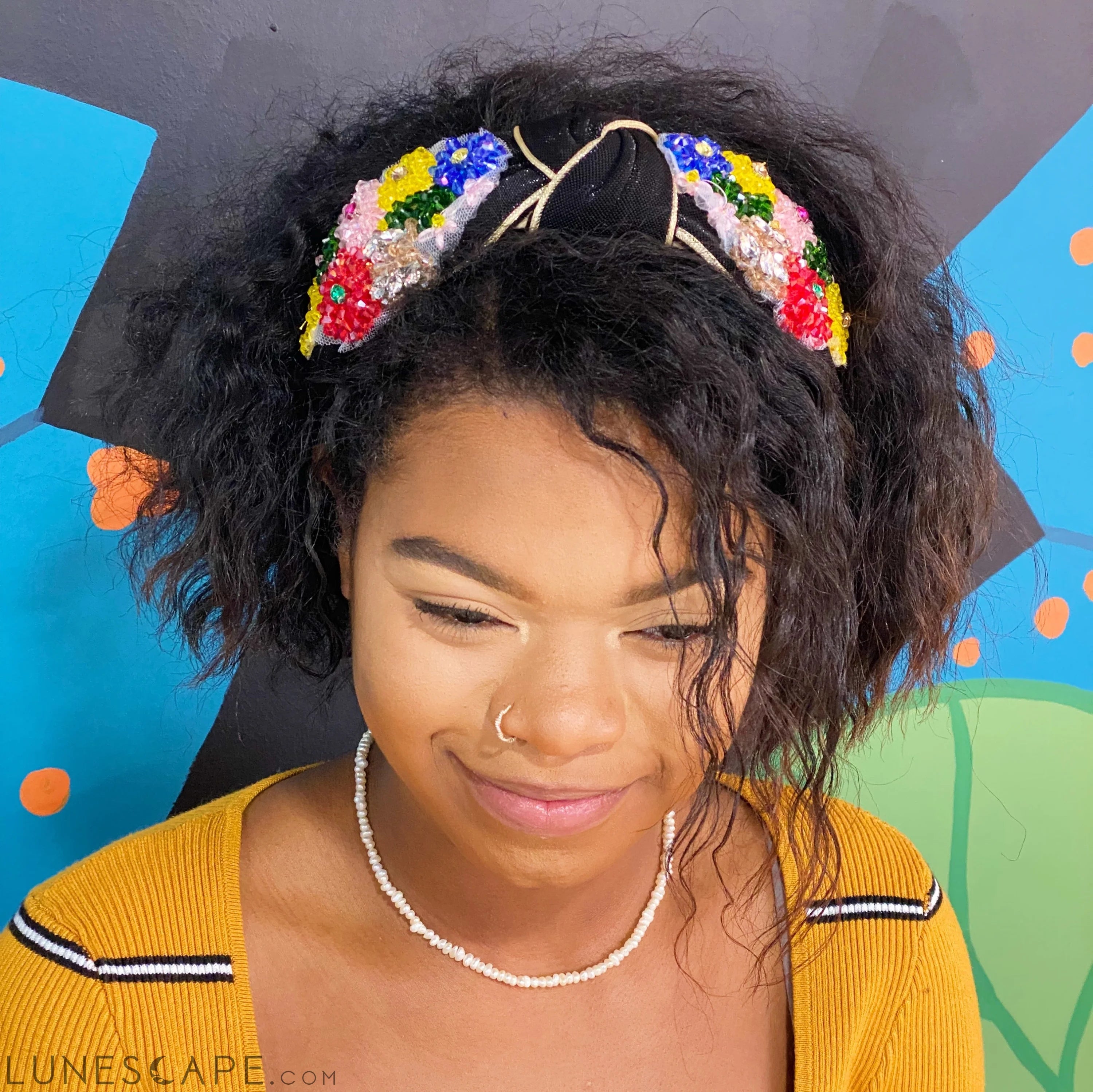 Luxe Flower Bead Headband LUNESCAPE
