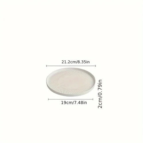Luxurious Round Ceramic Dinner Plates for Gourmet Dining LUNESCAPE