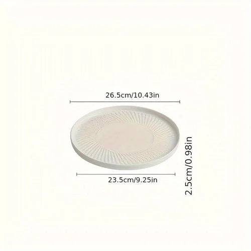 Luxurious Round Ceramic Dinner Plates for Gourmet Dining LUNESCAPE