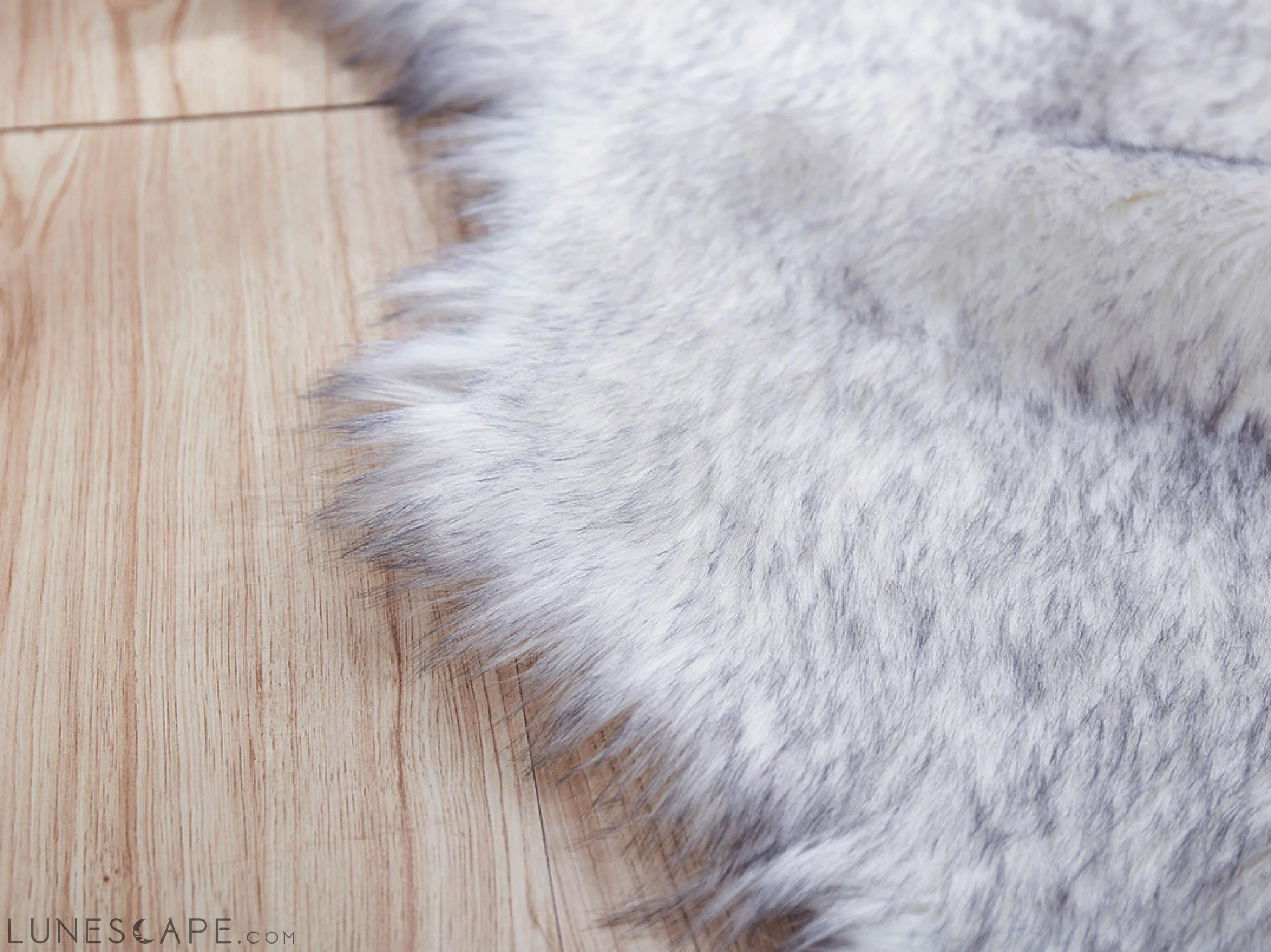 Luxury Dark Grey Faux Fur Decorative Rug 28" x 39" LUNESCAPE