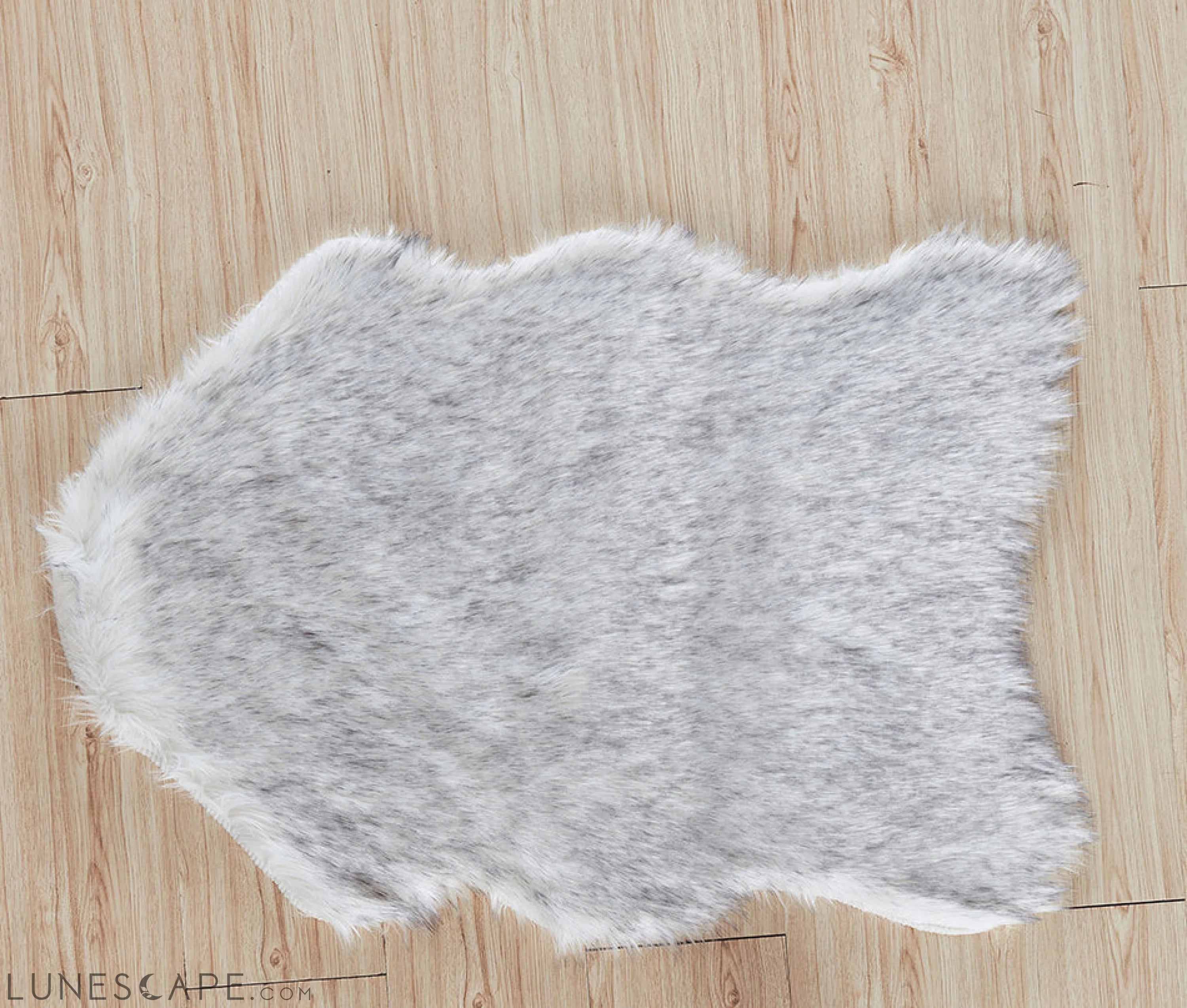 Luxury Dark Grey Faux Fur Decorative Rug 28" x 39" LUNESCAPE