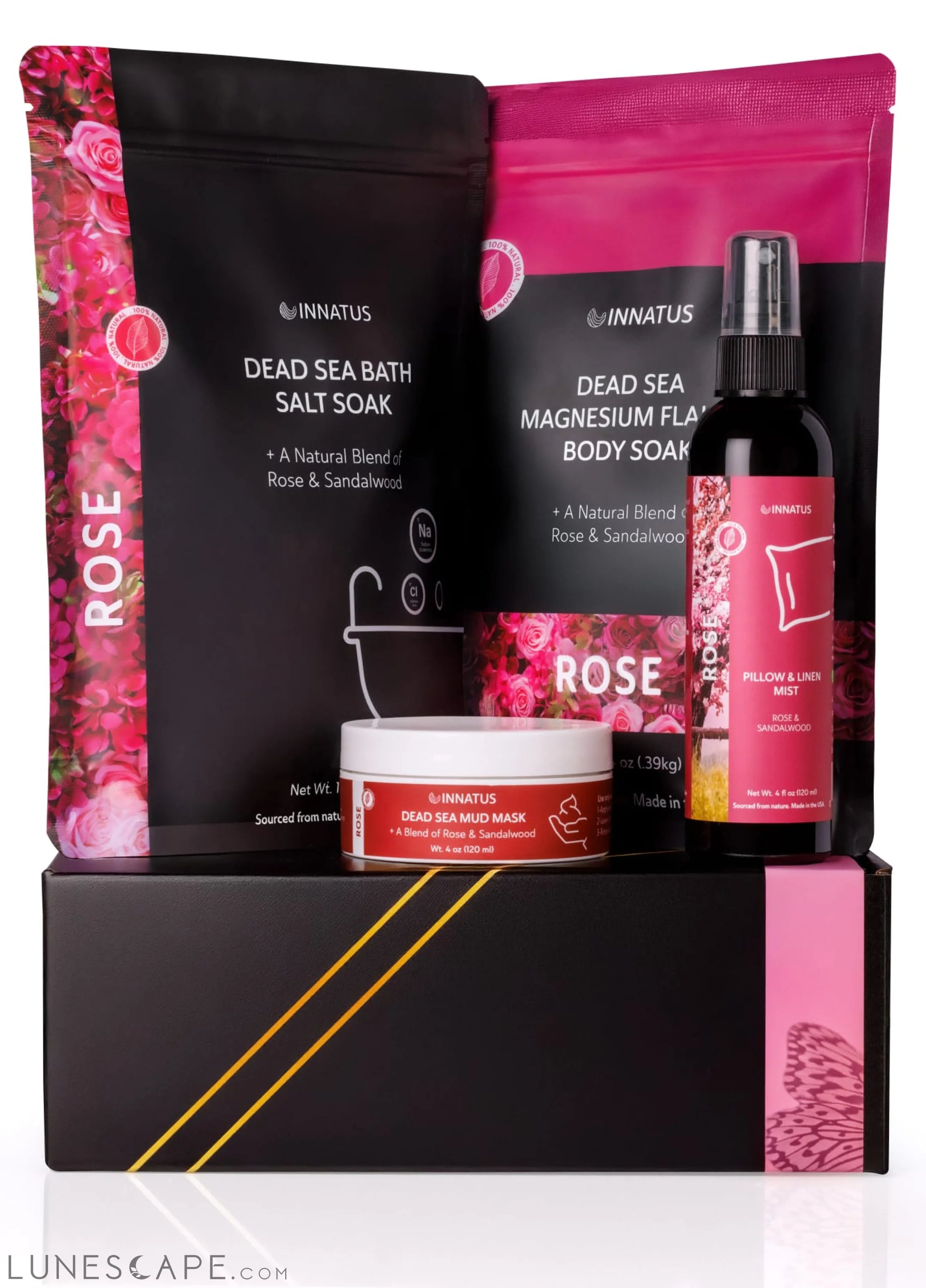 Luxury Dead Sea Spa Gift Set – Bath Salt, Magnesium Flakes, Pillow & LUNESCAPE