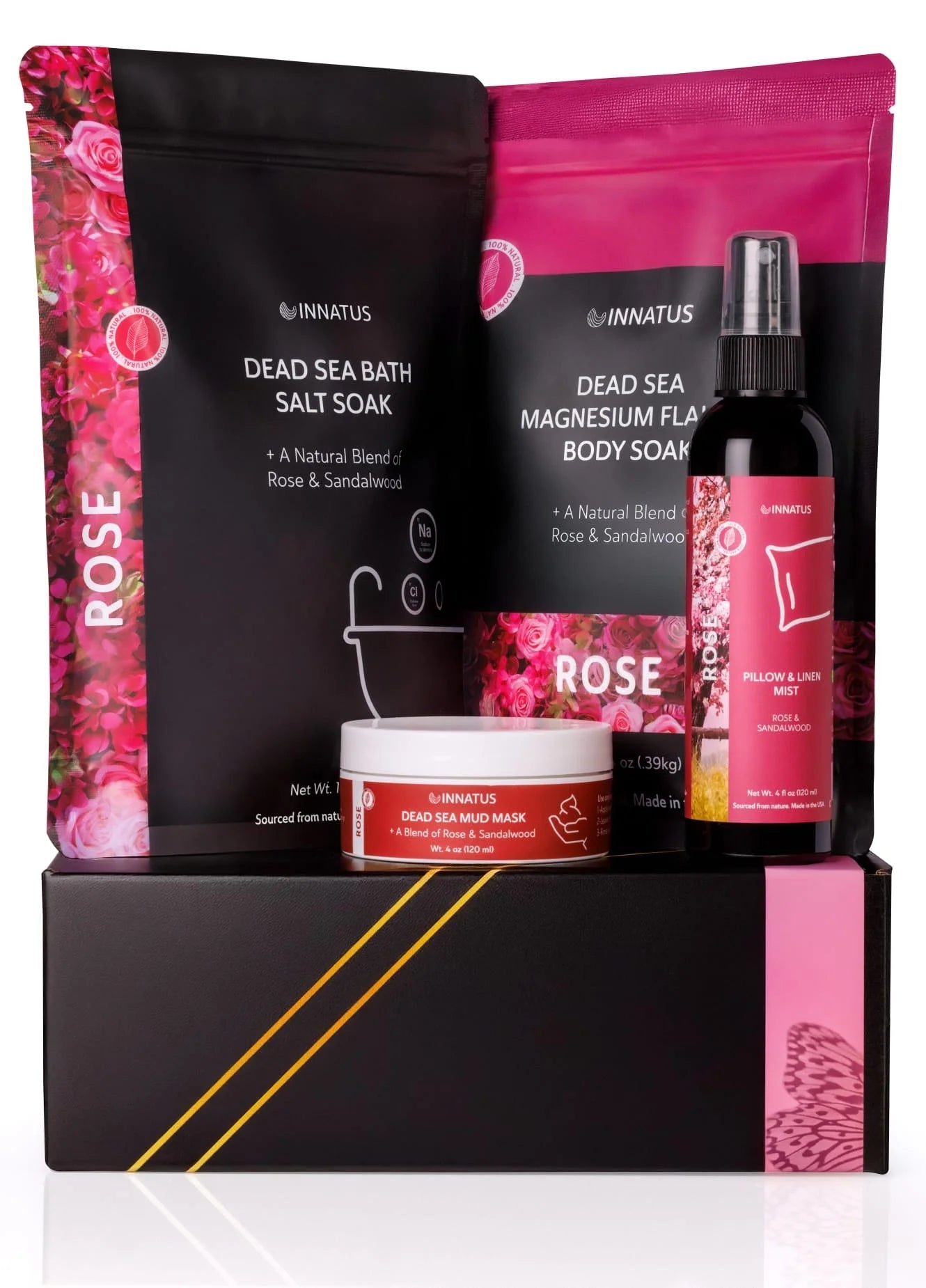Luxury Dead Sea Spa Gift Set – Bath Salt, Magnesium Flakes, Pillow & LUNESCAPE