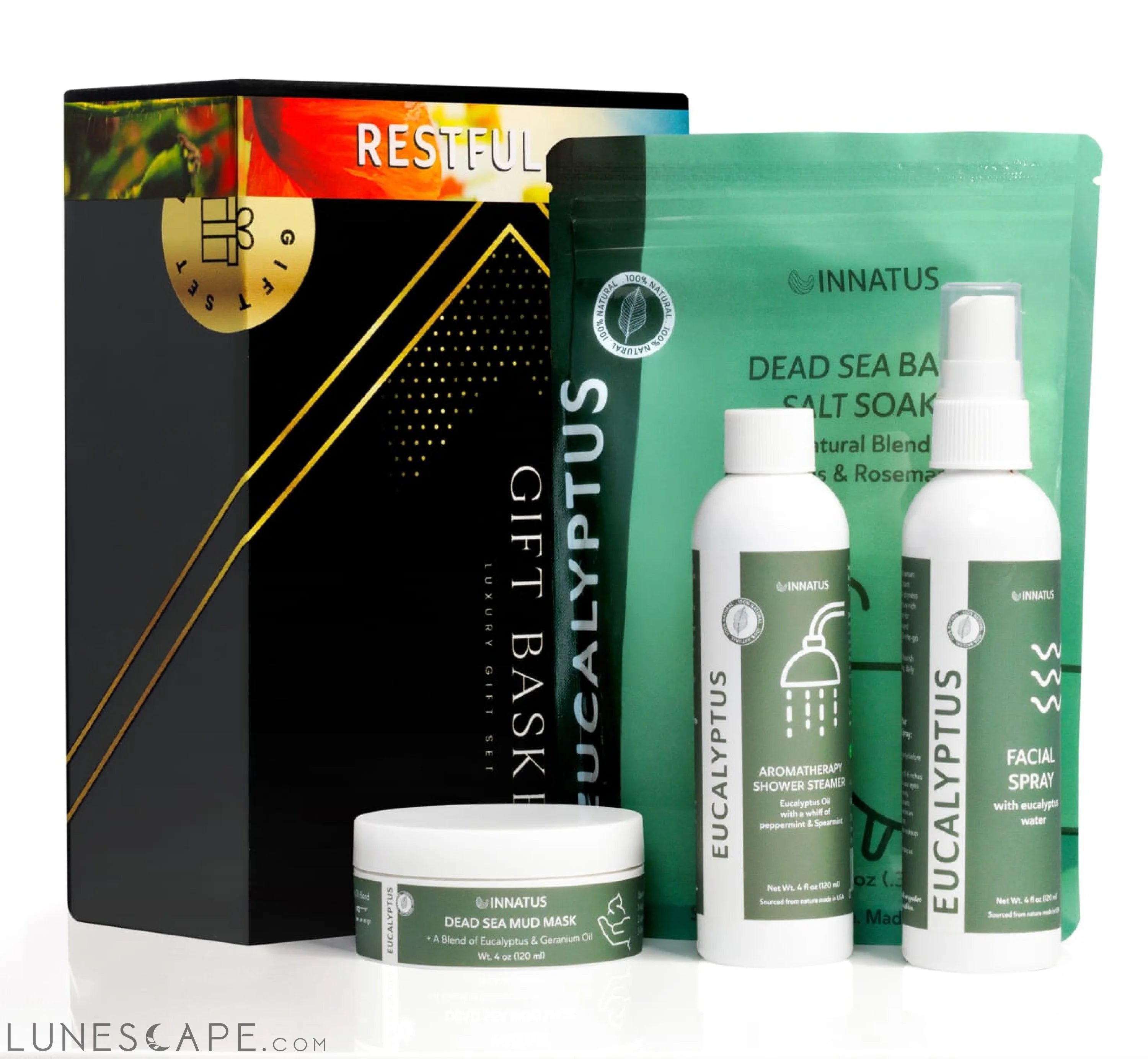 Luxury Dead Sea Spa Gift Set – Bath Salt, Mud Mask, Aromatherapy LUNESCAPE