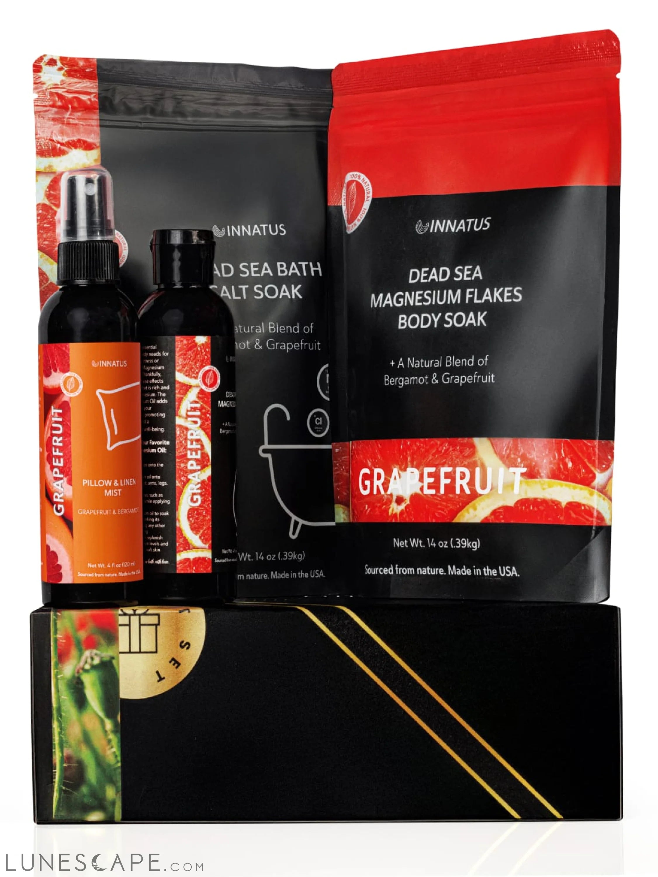 Luxury Dead Sea Spa Gift Set – Bath Salt, Mud Mask, Lavender Facial LUNESCAPE