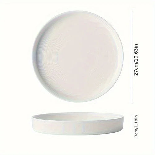Luxury Oval Nordic White Ceramic Dinner Plate LUNESCAPE